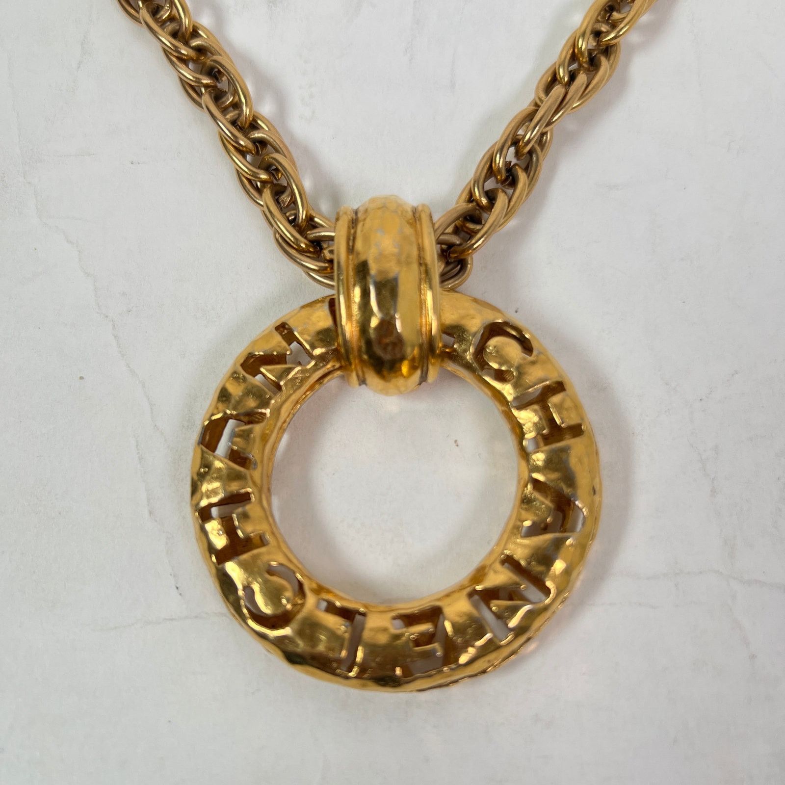 Chanel Chanel Gold Plated Cutout Logo Medallion Pendent Necklace Size ONE SIZE - 2 Thumbnail