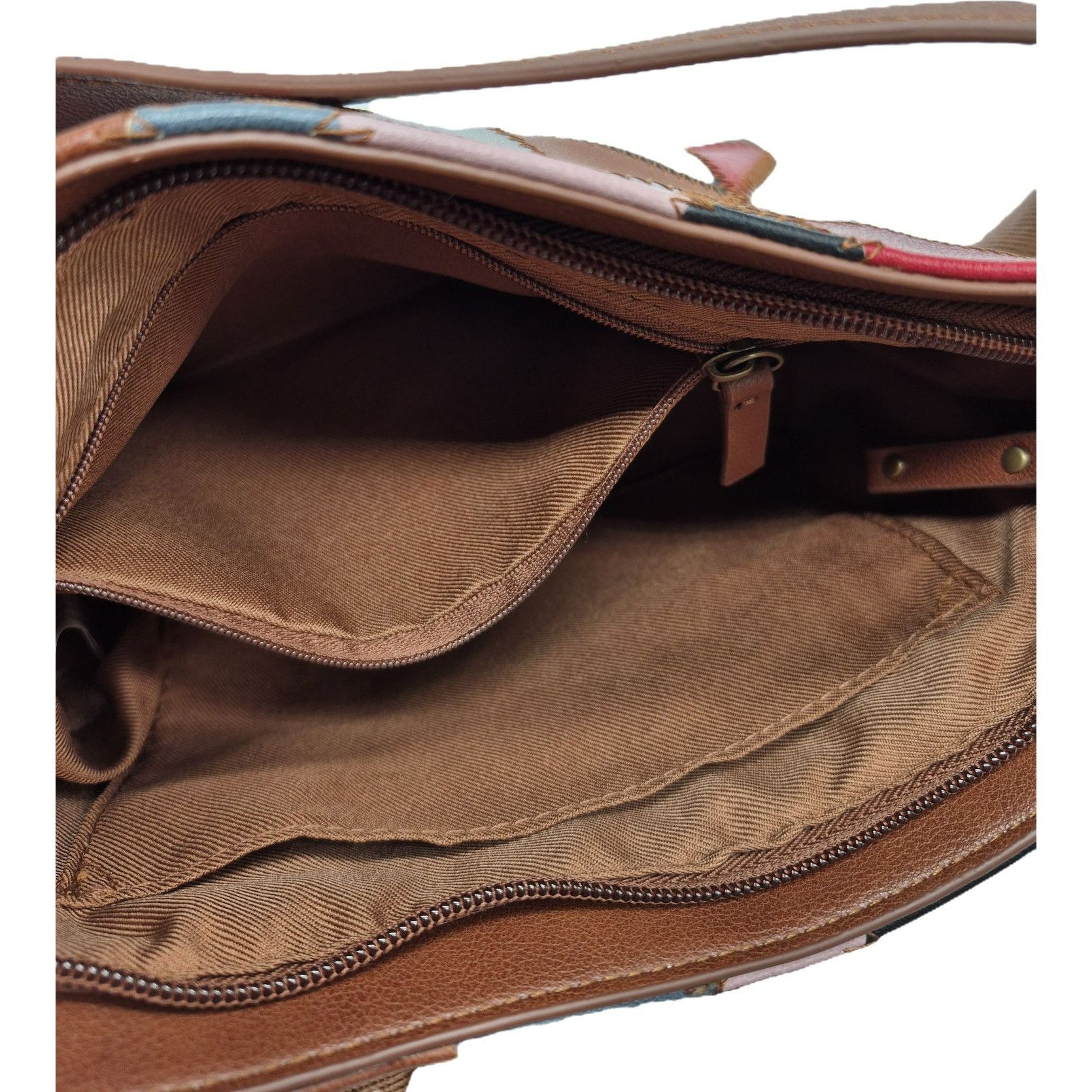 Frye Frye & Co. Geometric Patchwork Leather Crossbody Shoulderbag Size ONE SIZE - 5 Thumbnail