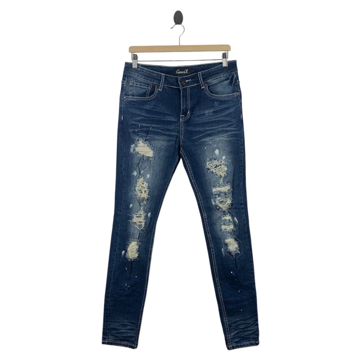 If Six Was Nine × Japanese Brand CAVARIA Distressed skinny jeans Size 31" - 1 Thumbnail