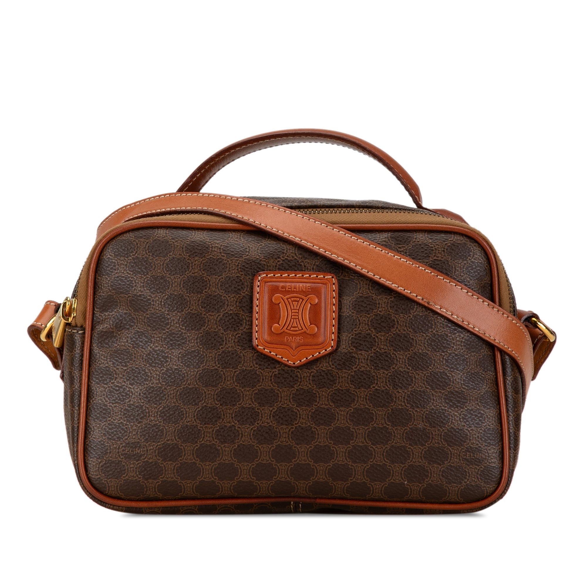 Celine Celine Macadam Coated Canvas Satchel Brown Size ONE SIZE - 1 Thumbnail