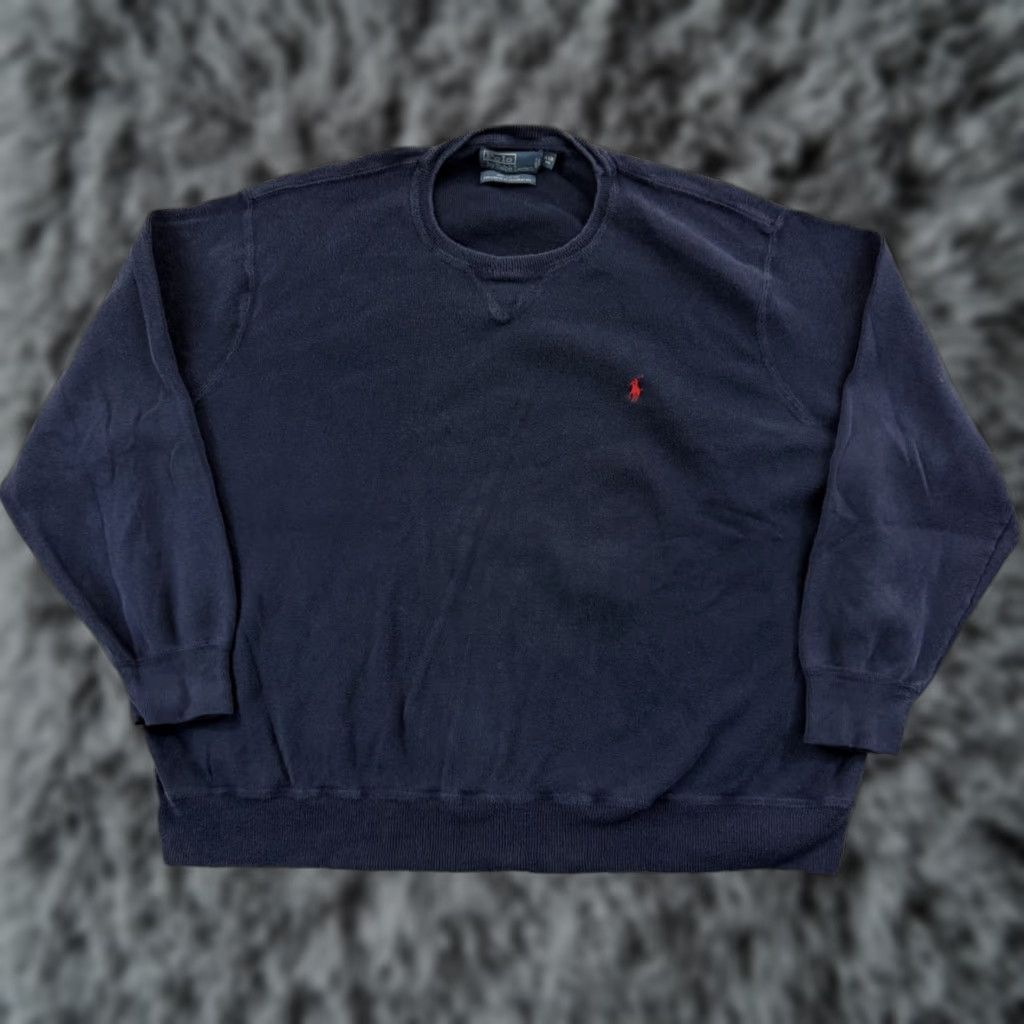 Polo Ralph Lauren VINTAGE Polo Ralph Lauren Sweater Mens 4XB Big Blue Crewneck Knit Preppy Outdoor Size US XXL / EU 58 / 5 - 1 Thumbnail