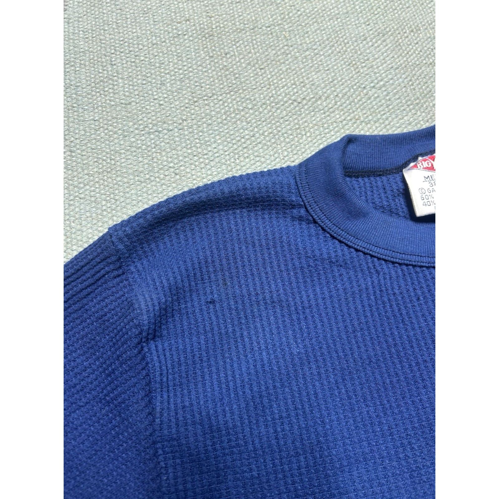 Layer 8 VINTAGE waffle knit thermal shirt Big Yank navy blue base layer adult medium Size US M / EU 48-50 / 2 - 4 Thumbnail