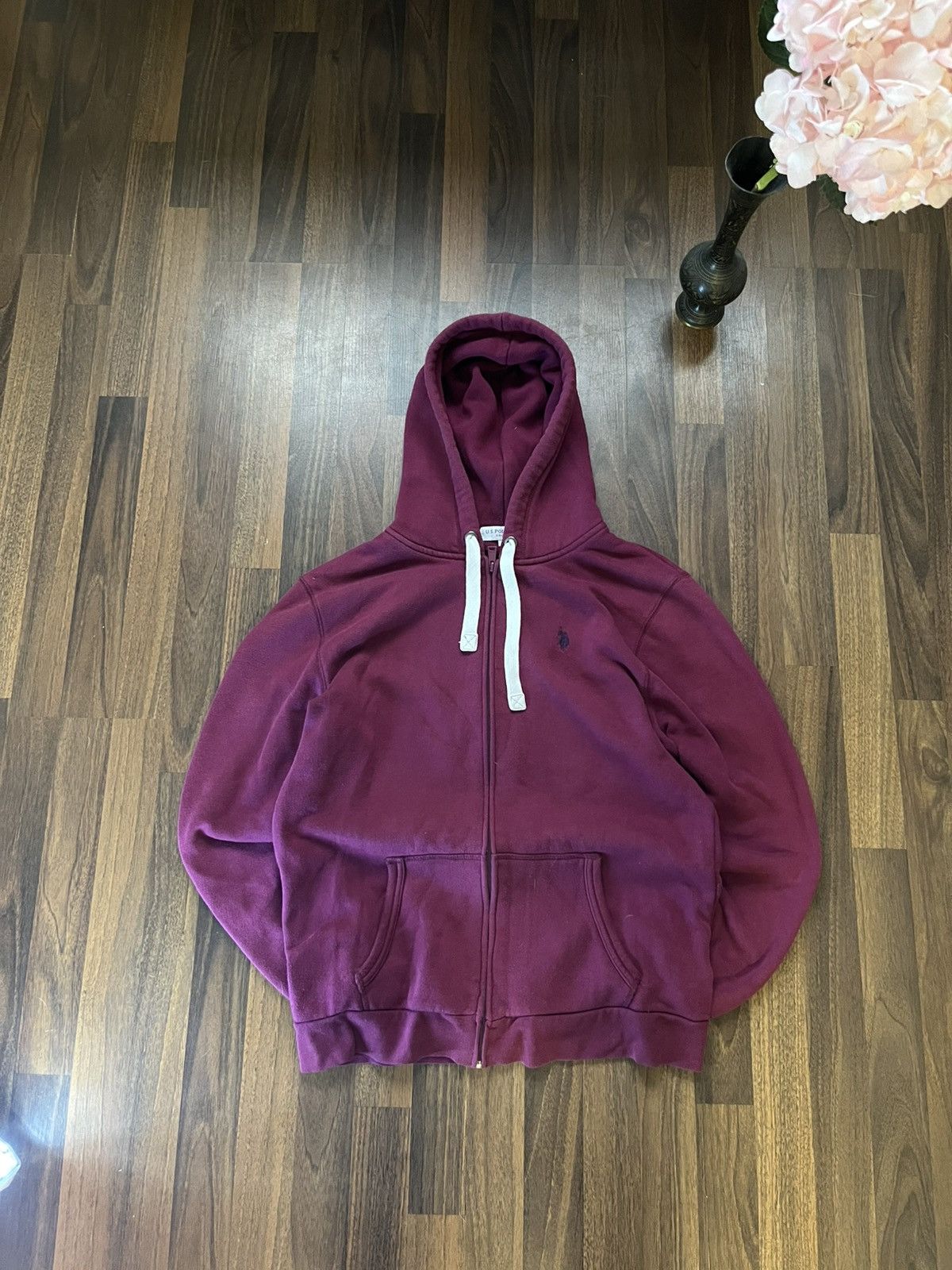 Polo Ralph Lauren × U.S. Polo Assn. Vintage Pomegranate Polo Zip Up Hoodie Size US M / EU 48-50 / 2 - 1 Thumbnail