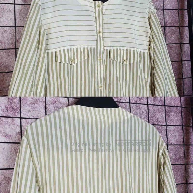 Dior Dior Green Silk Striped Long Sleeve Shirt . Size S / US 4 / IT 40 - 3 Thumbnail
