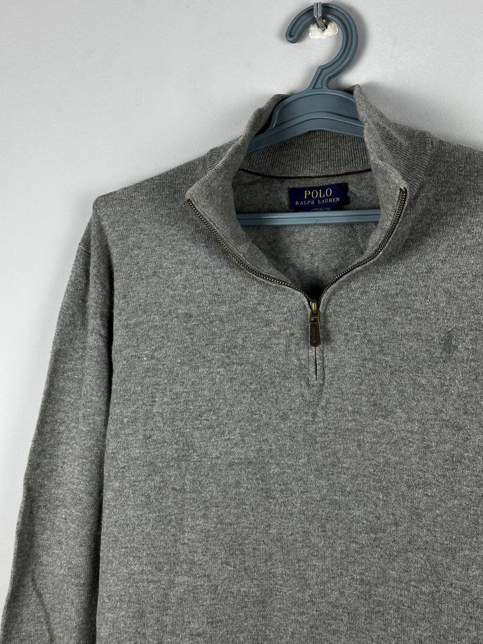 Polo Ralph Lauren Grey Polo Ralph Lauren Quarter Zip Wool Sweater Size US L / EU 52-54 / 3 - 1 Thumbnail