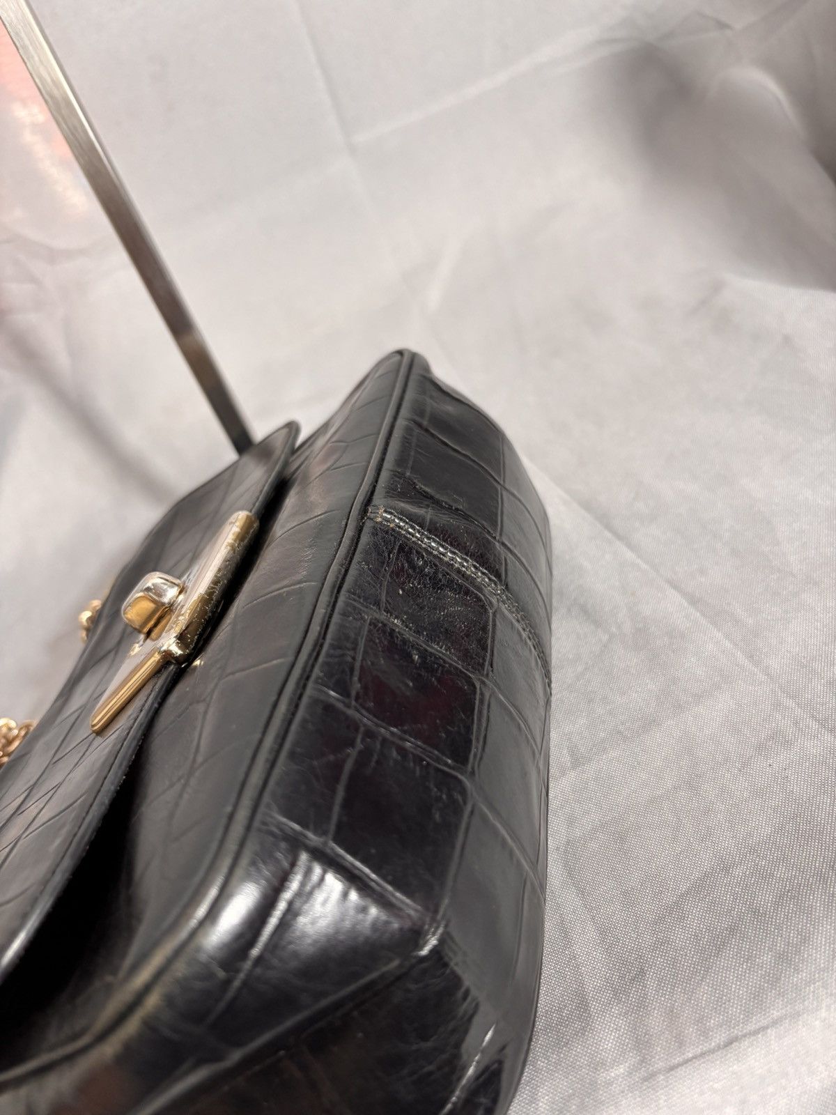 Coach Coach Black Croc Chain Shoulder Bag Size ONE SIZE - 8 Thumbnail