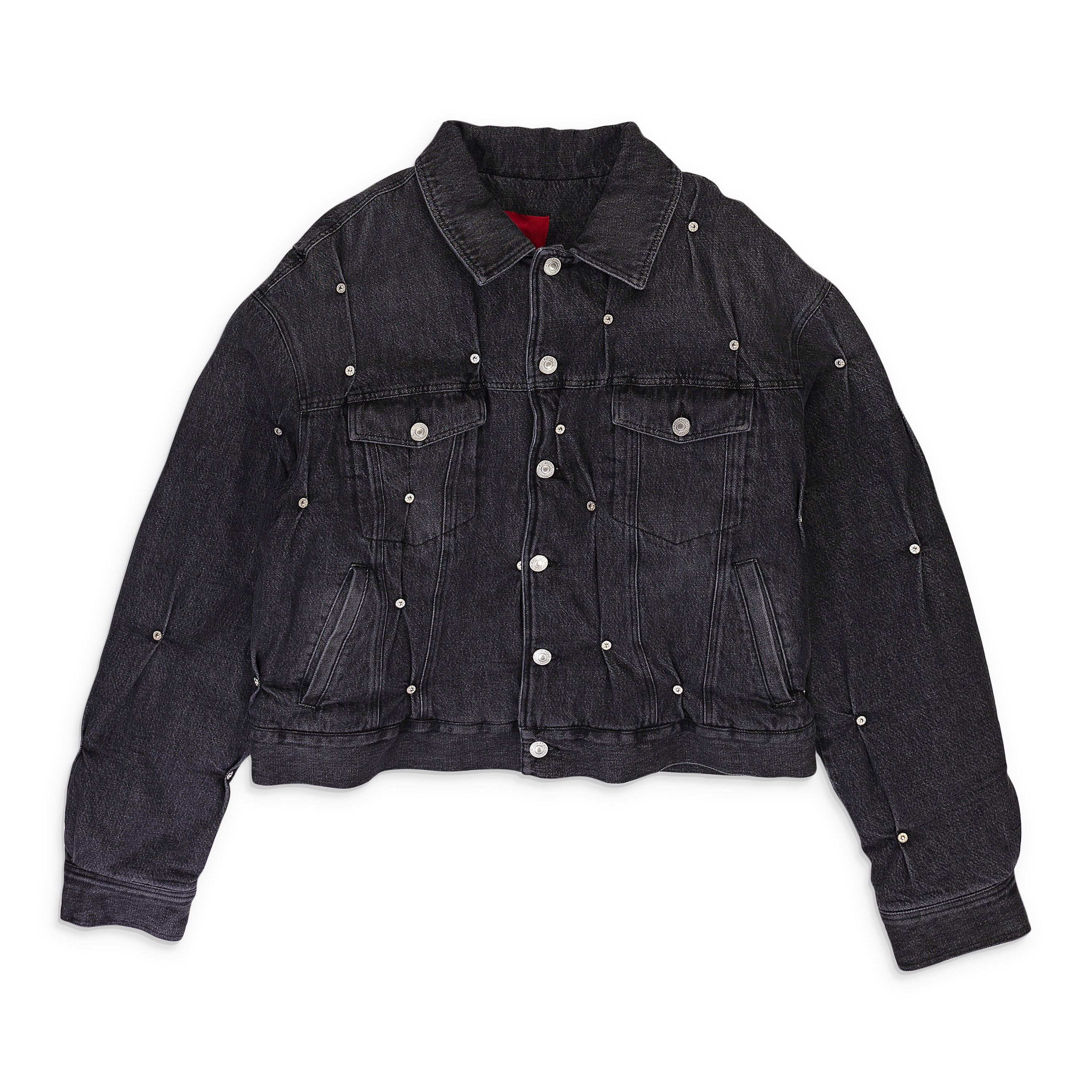 Kusikohc BLACK PADDED MULTI RIVET DENIM JACKET SIZE L Size US L / EU 52-54 / 3 - 1 Thumbnail