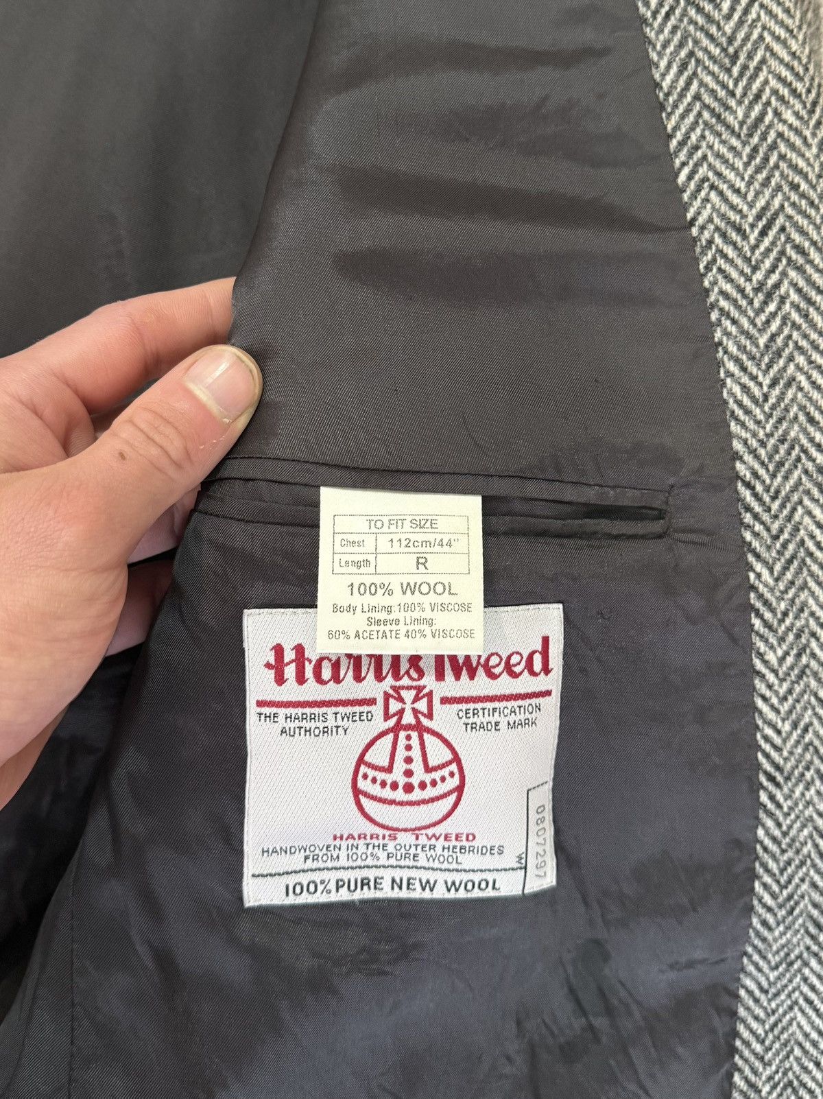 Harris Tweed Harris Tweed Herringbone Blazer Wool Men 44R Tailored Jacket Size 44R - 8 Thumbnail
