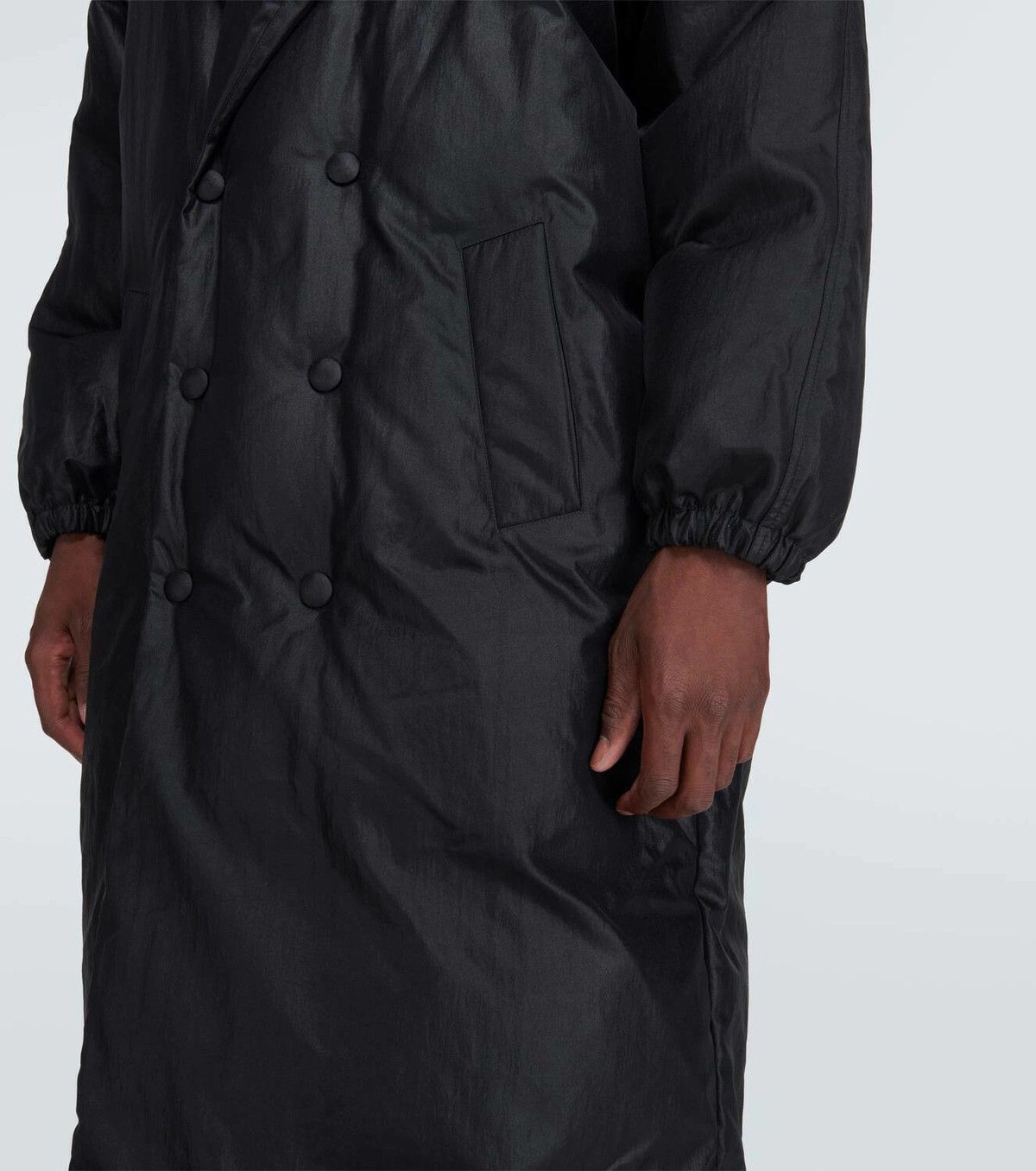 Saint Laurent Paris o1rshd1 Canvas Tech Maxi Coat in Black Size US L / EU 52-54 / 3 - 3 Thumbnail