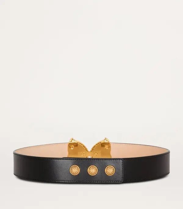 Balmain o1s1wg111225 Size:OS/Leather Snail Shell Belt in Black Size ONE SIZE - 2 Thumbnail