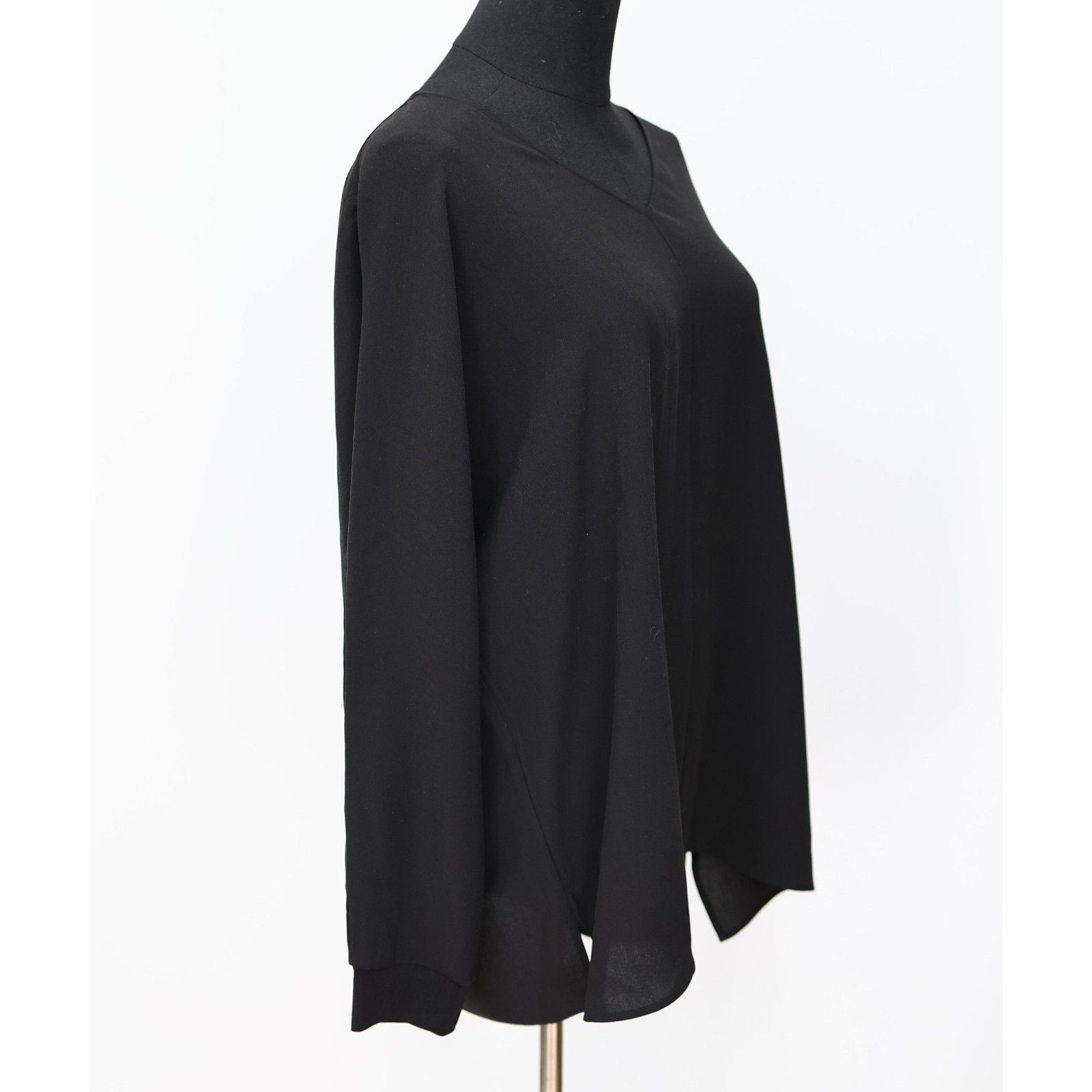 Eileen Fisher EILEEN FISHER Black Silk V-Neck Crepe Tunic Top Size M Size M / US 6-8 / IT 42-44 - 3 Thumbnail