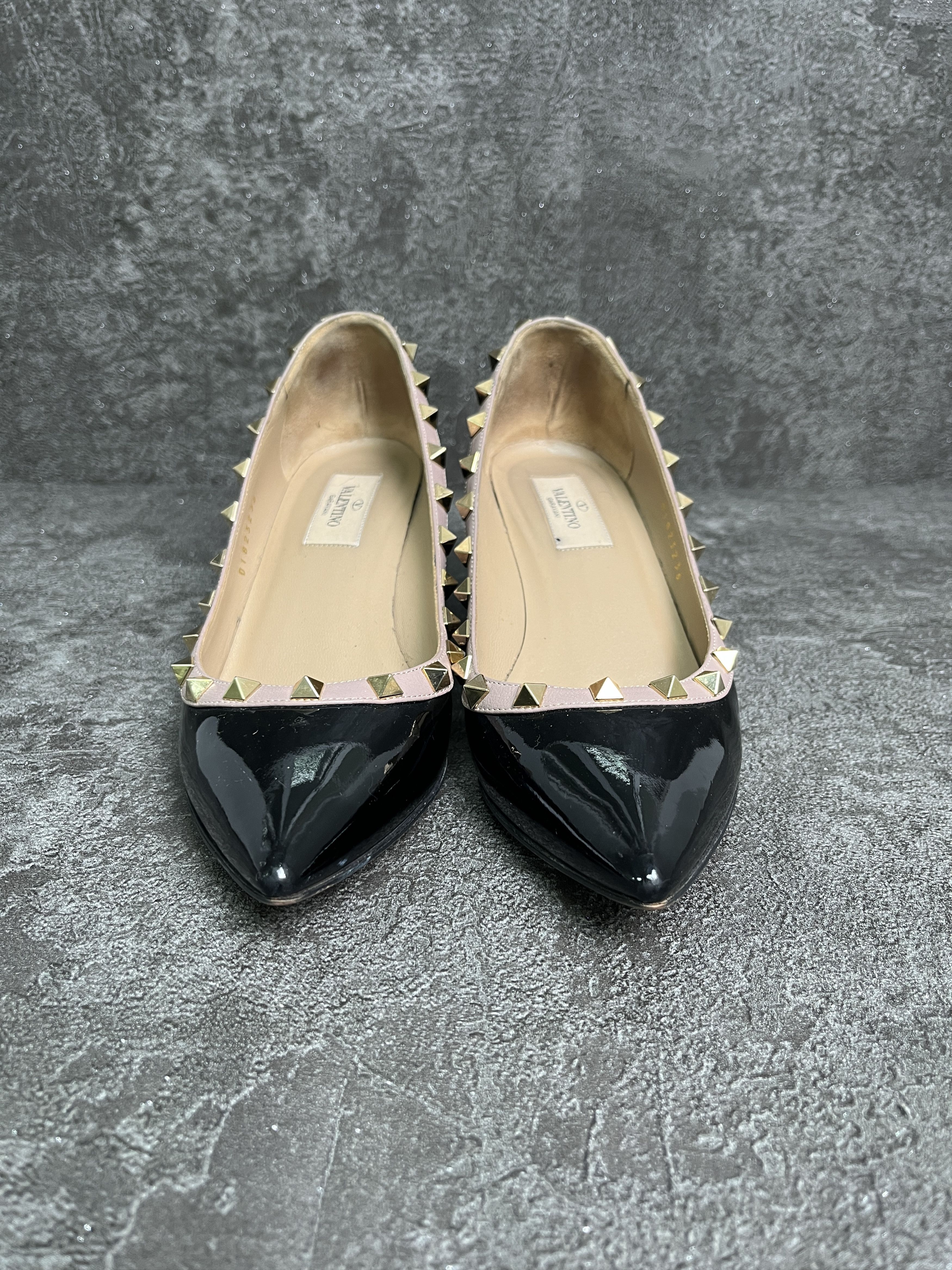 Valentino Valentino Black Rockstud Shoes With Beige Trim Size US 6 / IT 36 - 5 Thumbnail