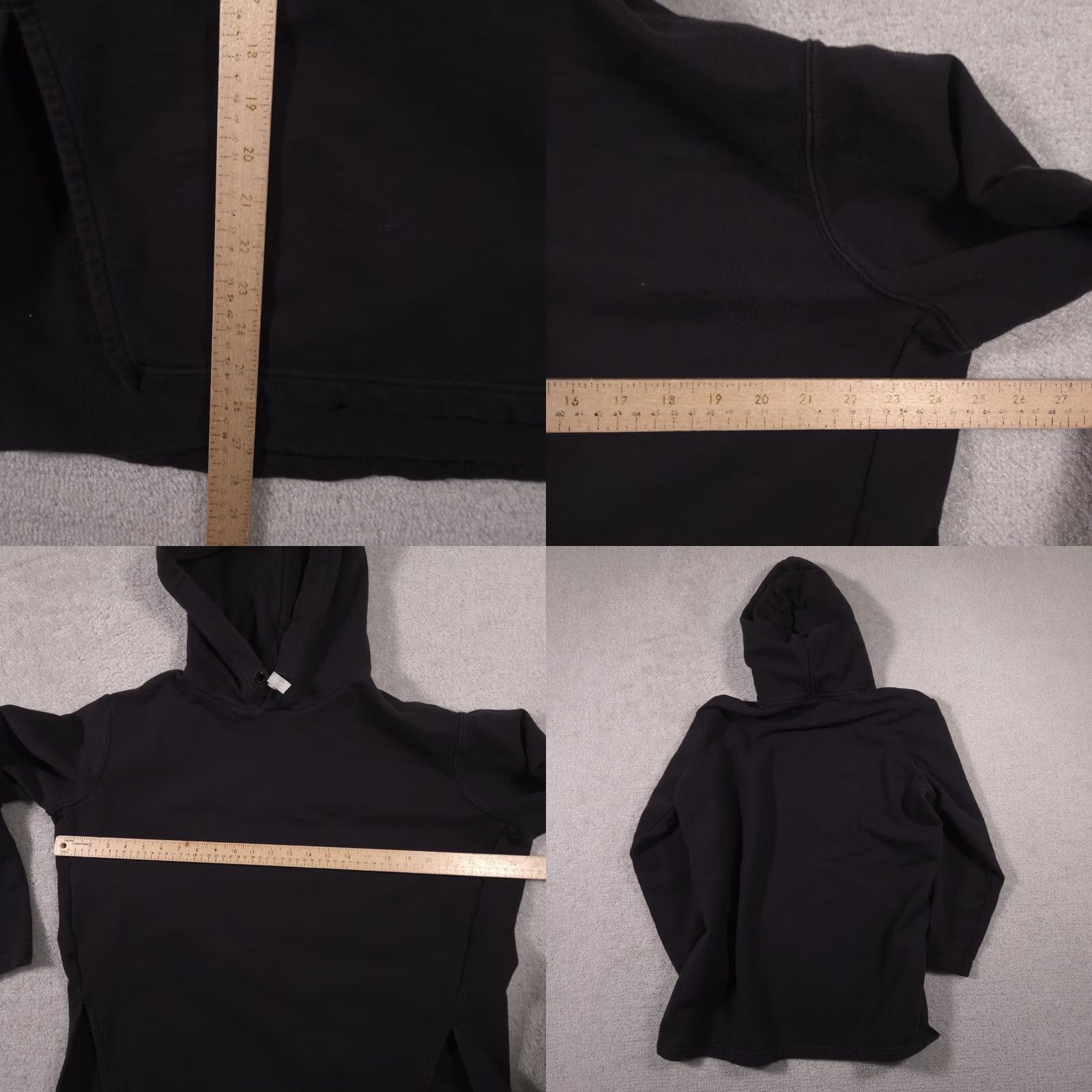 Athleta Athleta Hoodie Womens Medium Black Long Tunic Sweatshirt Side Slit Pullover Size M / US 6-8 / IT 42-44 - 8 Thumbnail
