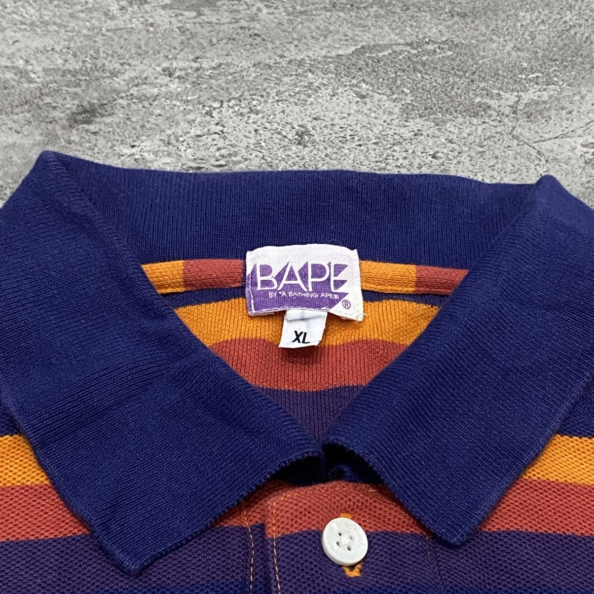 Bape Bape Striped One Point Polo Shirt Size US XL / EU 56 / 4 - 4 Thumbnail