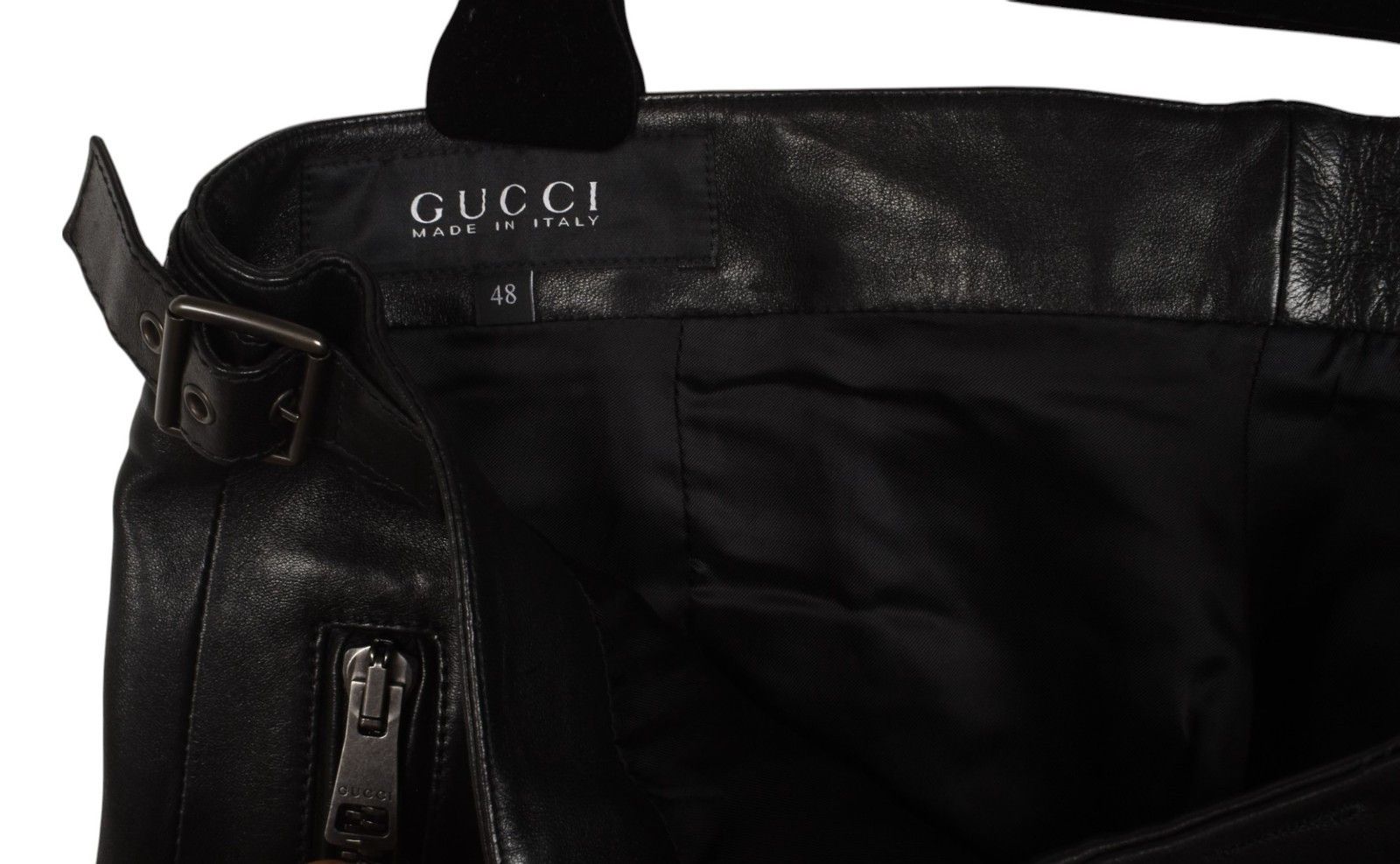 Gucci New Gucci Men Pants Leather Biker Size IT48/M/L, S1486 Size US 32 / EU 48 - 6 Thumbnail
