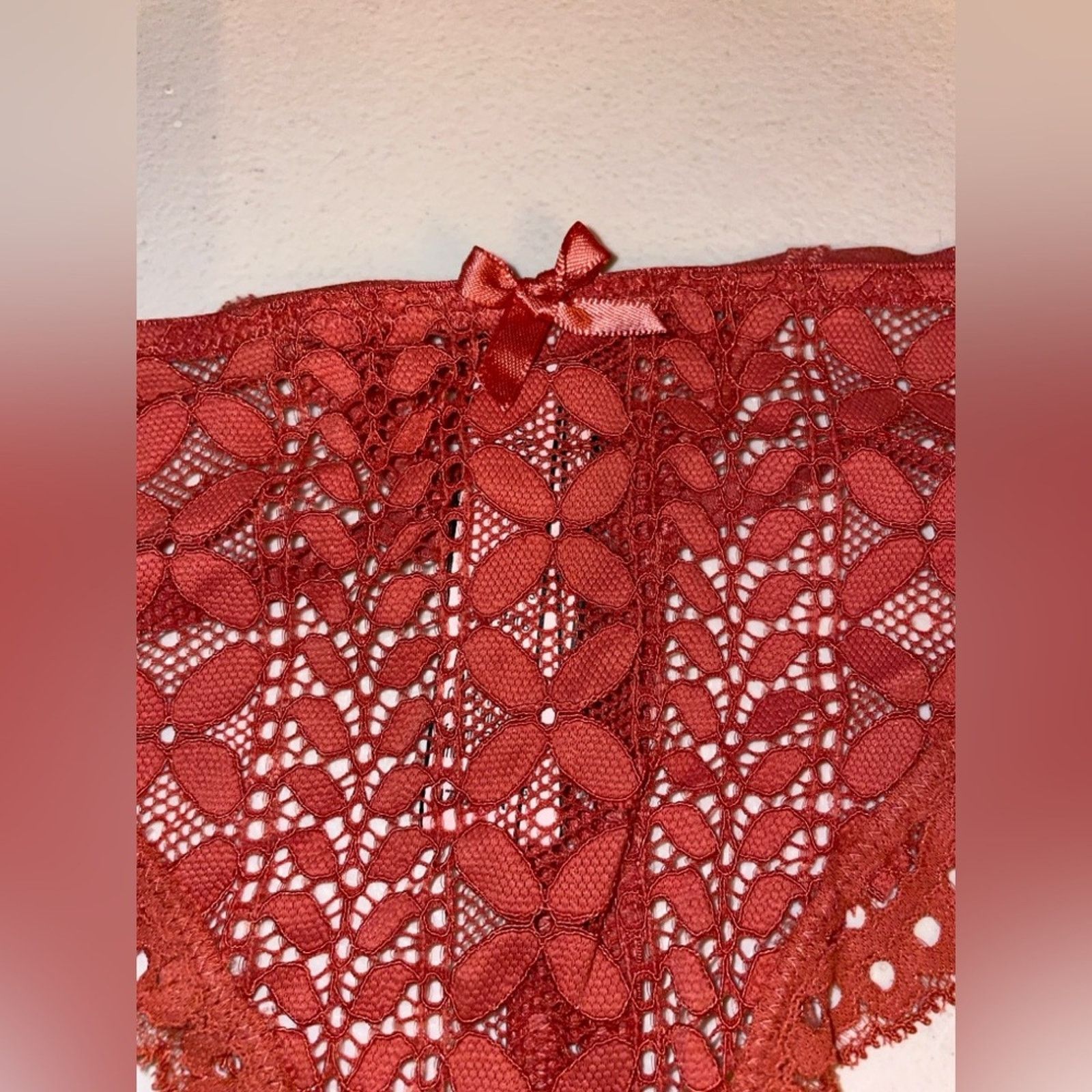 Victoria's Secret Victoria's Secret Dream Angels Lace Thong Rust Lace Panties Size ONE SIZE - 2 Thumbnail