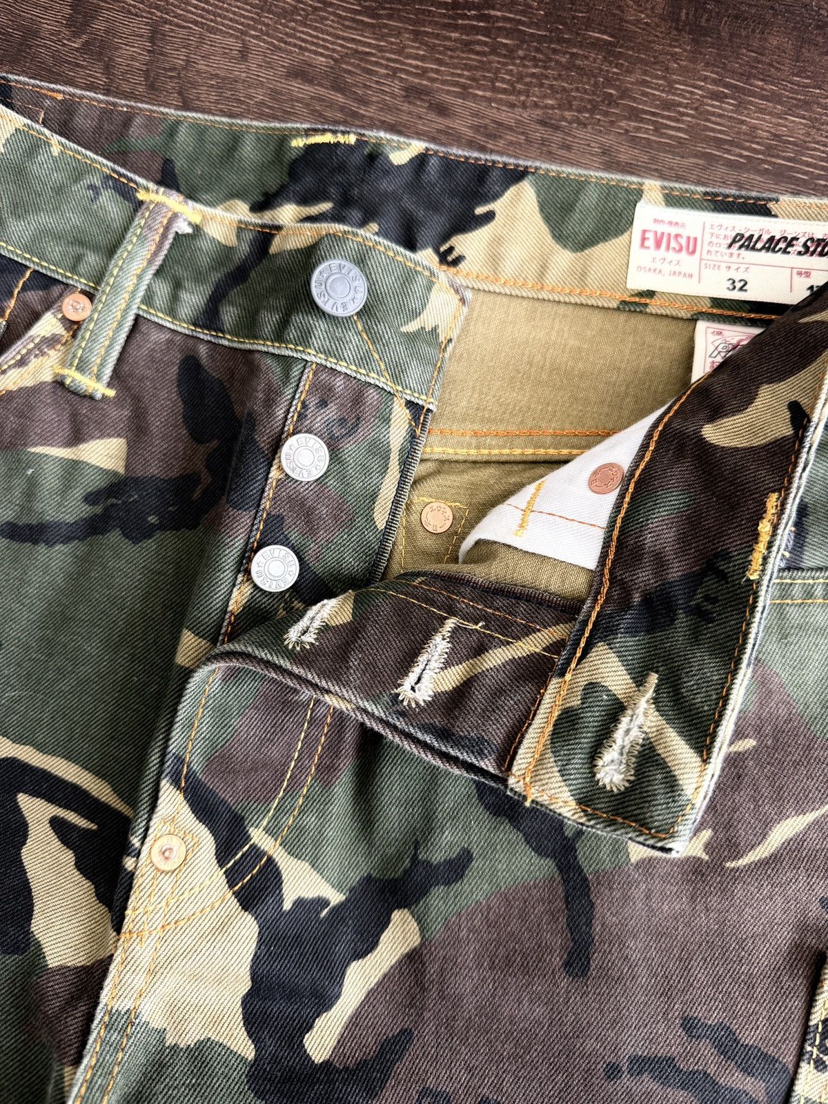Evisu × Palace Evisu x Palace Camo Denim Multi Pocket Pants Size 32 Size US 32 / EU 48 - 6 Thumbnail