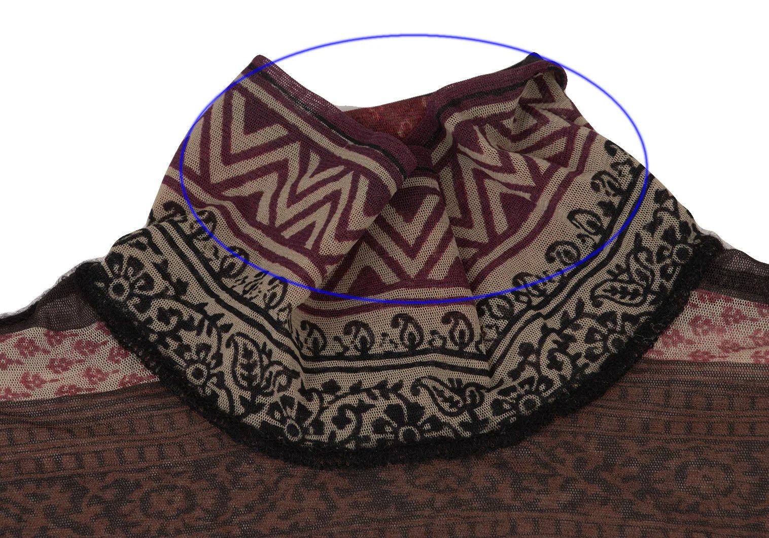 Jean Paul Gaultier Multi Pattern High Neck Power Net Top, Size 48 Size US M / EU 48-50 / 2 - 3 Thumbnail