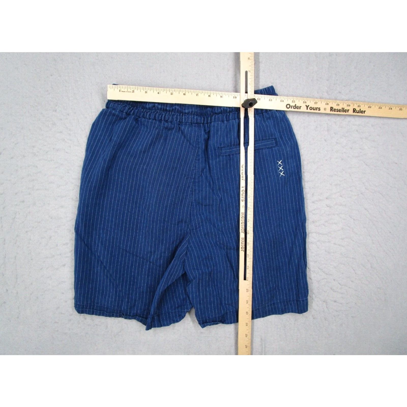 Scotch & Soda SCOTCH & SODA Shorts Mens Small Blue Indigo Tencel 6" Casual Travel Beach Bohemian City Skater — Drawstring Pockets 6 in Inseam Logo | Regular Fit Size US 29 - 6 Thumbnail