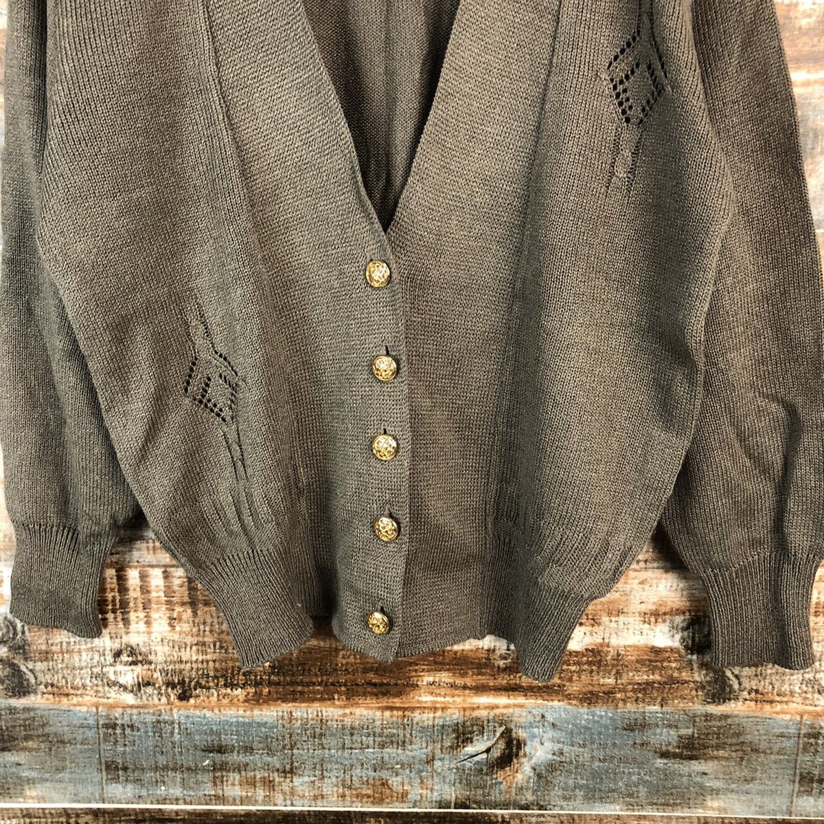 Japanese Brand DL Vinidia Dark Brown Cardigan Knitwear #C490 Size M / US 6-8 / IT 42-44 - 6 Thumbnail