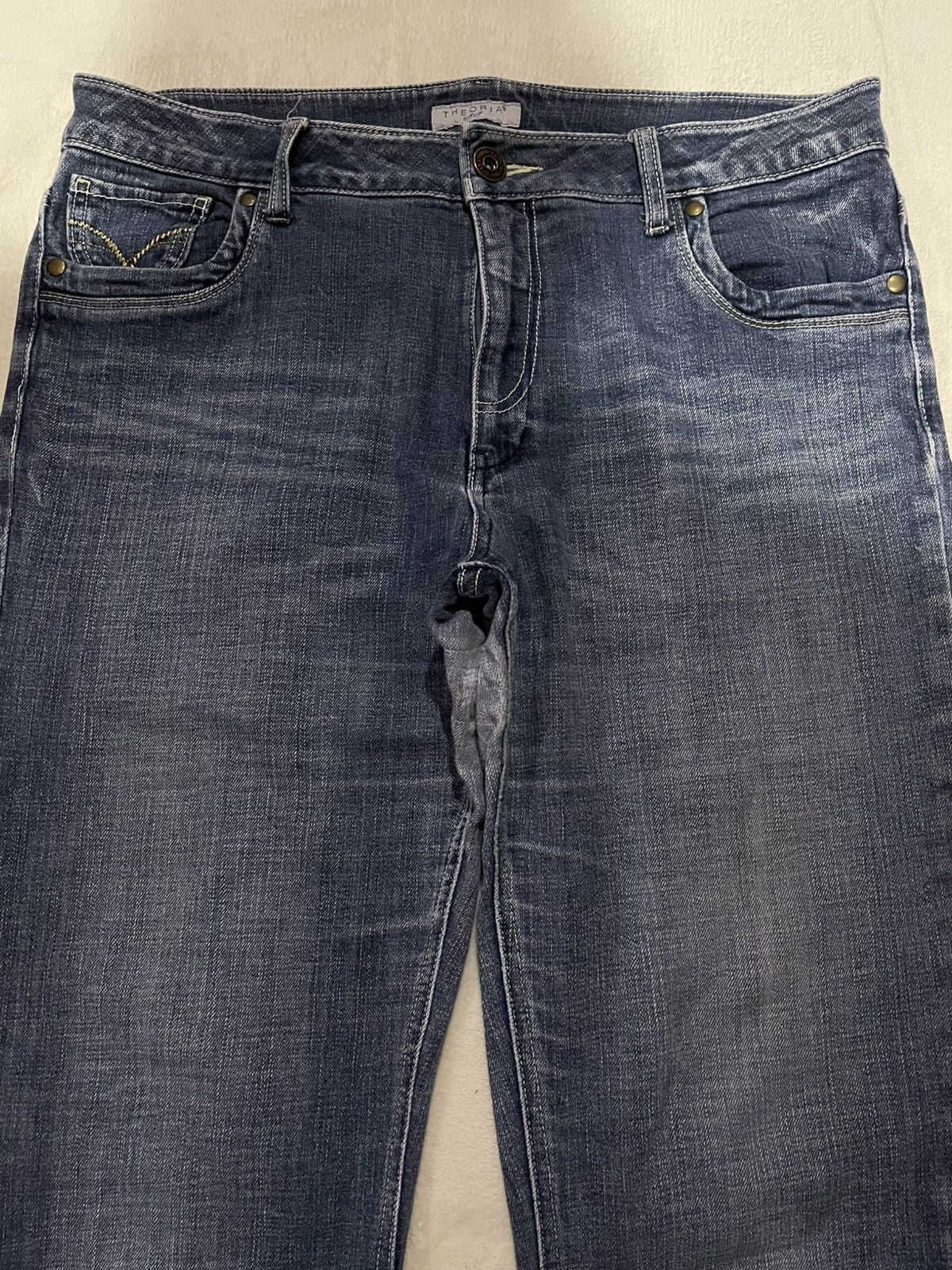 Japanese Brand Vintage Theoria Boot Cut Mudwash Distress Denim Jeans Size US 35 - 3 Thumbnail
