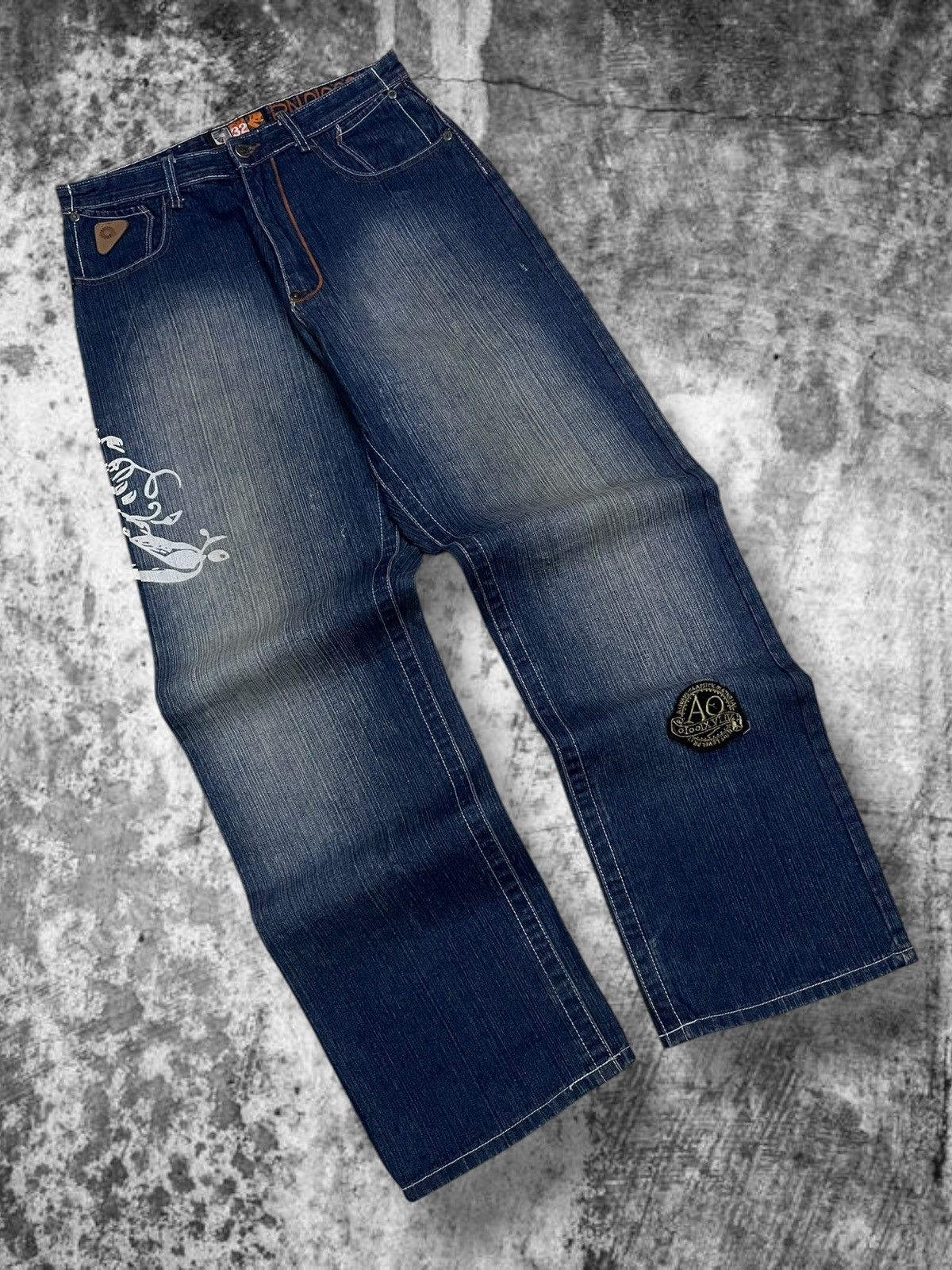 Japanese Brand Vintage Designer 90’s Akcdemiks Art Baggy Streewear Denim Size US 31 - 8 Thumbnail
