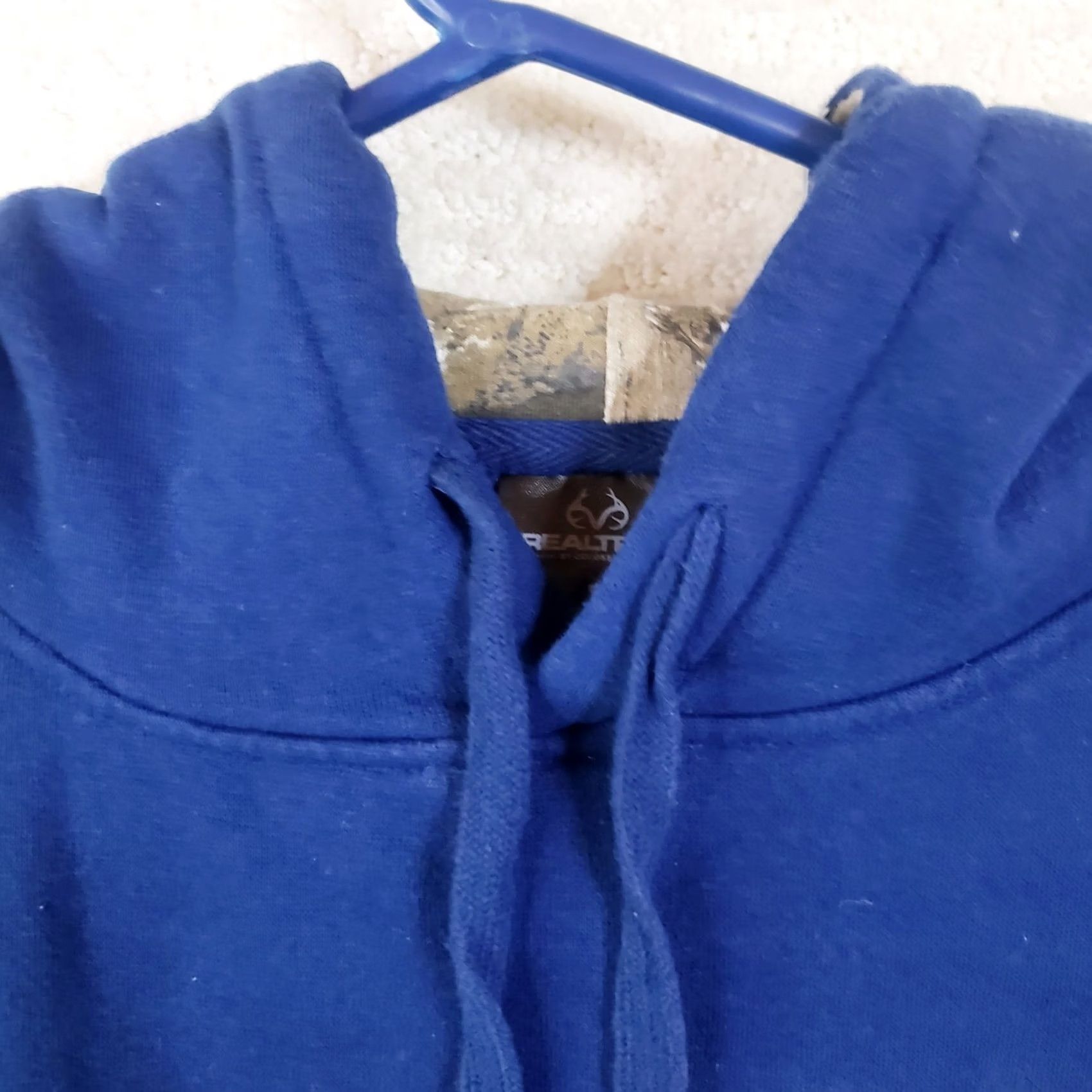 Realtree Realtree Hoodie Mens S Blue Camo Deer Antler Logo Hunting Outdoors Sweatshirt with Hooded Pockets Graphic Print Pullove r Size US S / EU 44-46 / 1 - 5 Thumbnail
