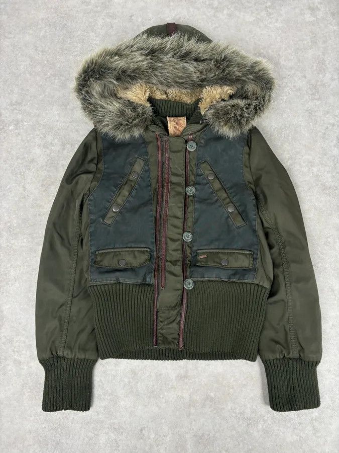 Chevignon 1990s Chevignon Military Aviator Fur Bomber Jacket Size S / US 4 / IT 40 - 4 Thumbnail