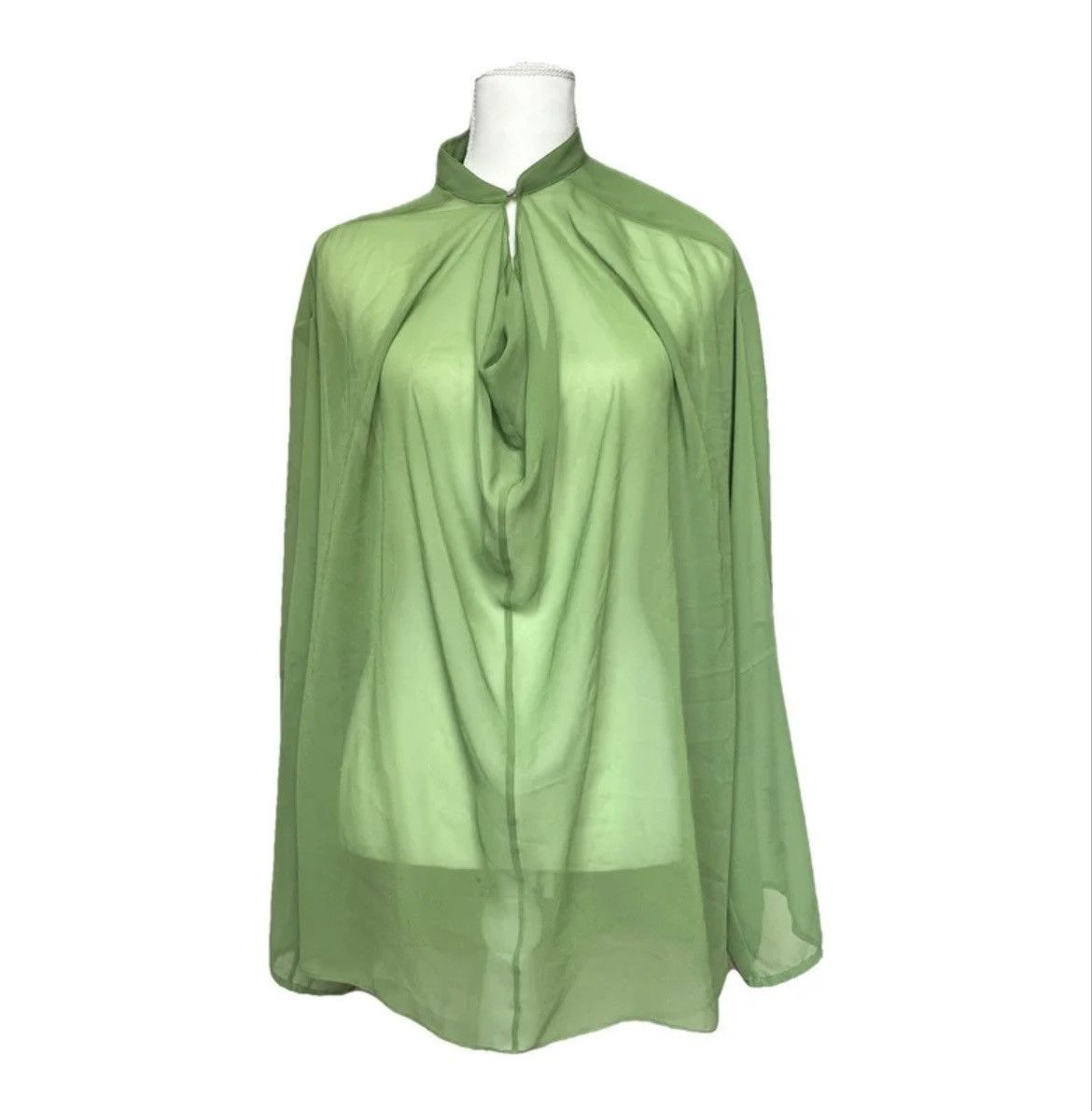 Acne Studios Acne Studios Green Silk Flowy Blouse Size M / US 6-8 / IT 42-44 - 1 Thumbnail