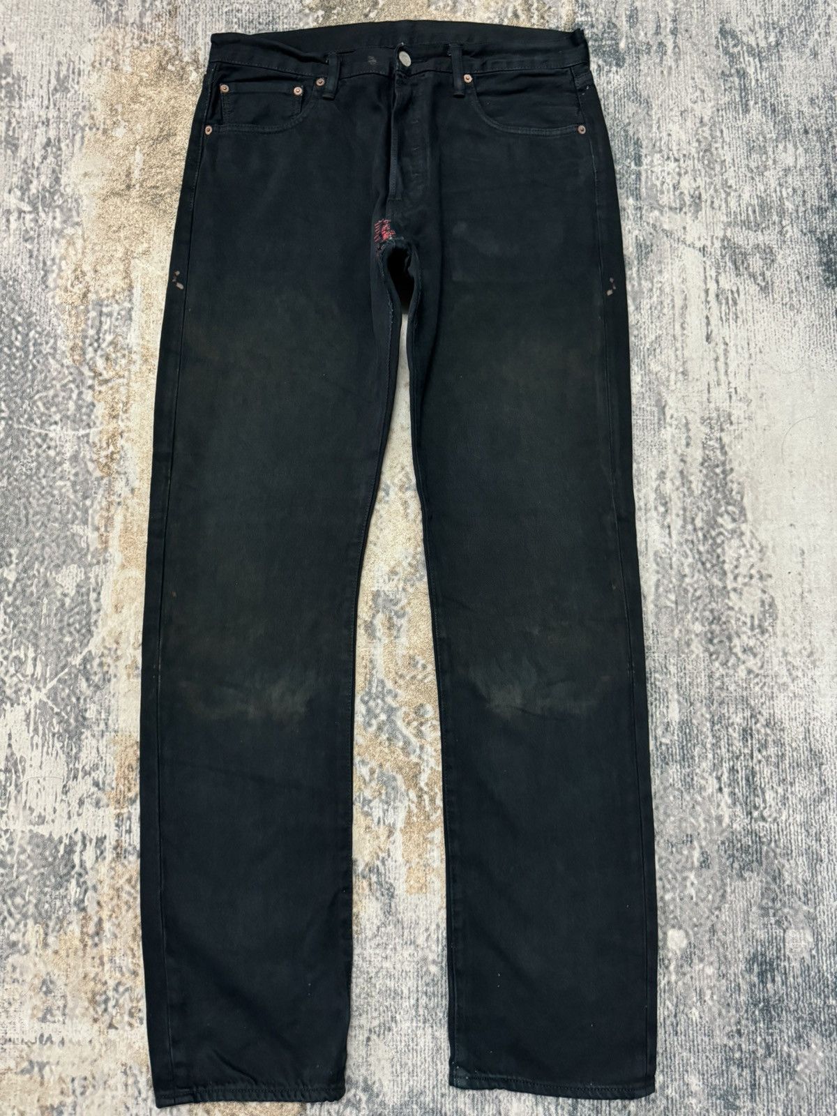 Levi's × Levi's Vintage Clothing × Vintage Vintage Levi’s 501 Distressed Black Denim Jeans Size US 34 / EU 50 - 1 Thumbnail