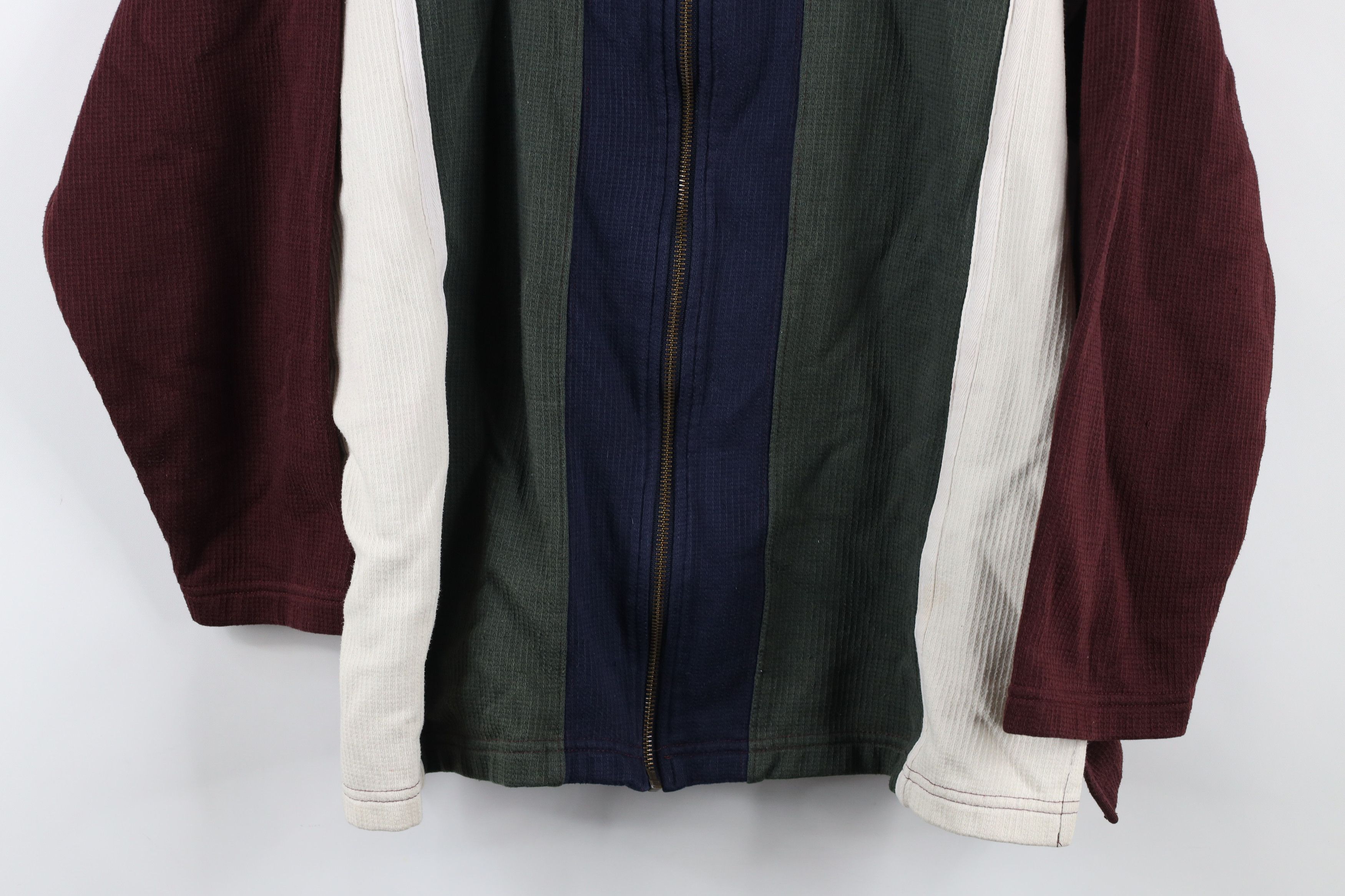 Vintage Vintage 90s Streetwear Thermal Knit Full Zip Polo Shirt Size L / US 10 / IT 46 - 3 Thumbnail