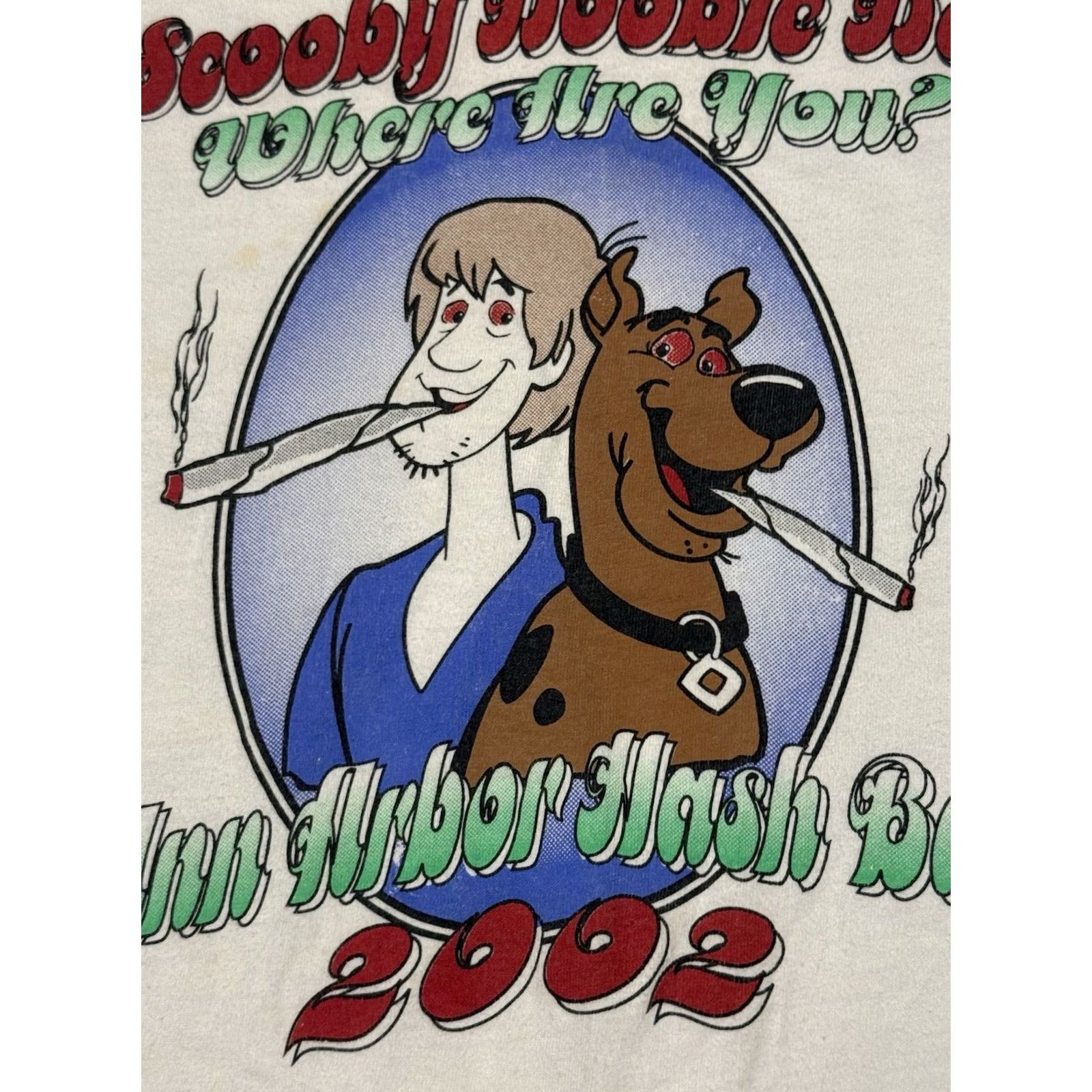 Hanes VINTAGE Scooby Doo x Ann Arbor Hash Bash Shirt XL Shaggy Marijuana Weed Pot Hanes Size US XL / EU 56 / 4 - 5 Thumbnail