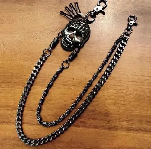 Japanese Brand Skull Ghost Head Metal Chain Pants Size ONE SIZE - 6 Thumbnail