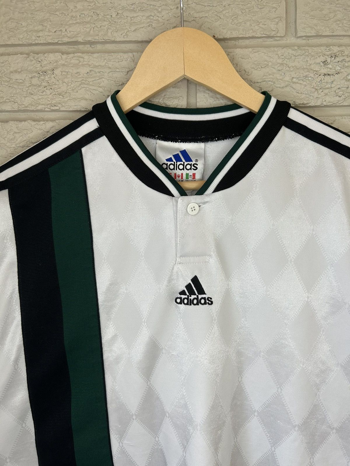 Adidas × Vintage Vintage 90s Adidas Center Logo Retro Striped Soccer Jersey Size US M / EU 48-50 / 2 - 2 Thumbnail