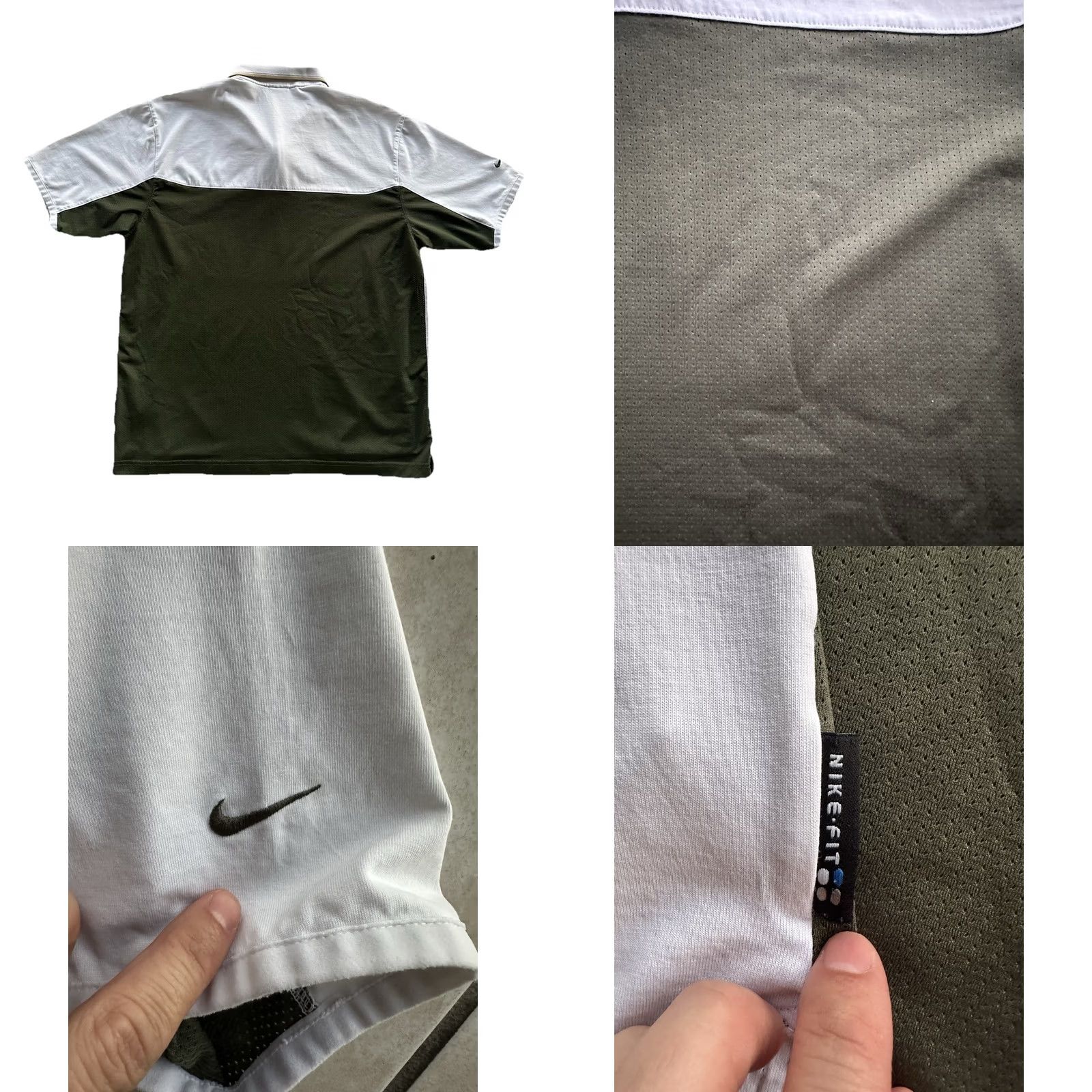 Nike VINTAGE Nike Tennis Polo Shirt Mens L White Striped 90s Dri-Fit Knit Short Sleeve Athletic Logo Size US L / EU 52-54 / 3 - 8 Thumbnail