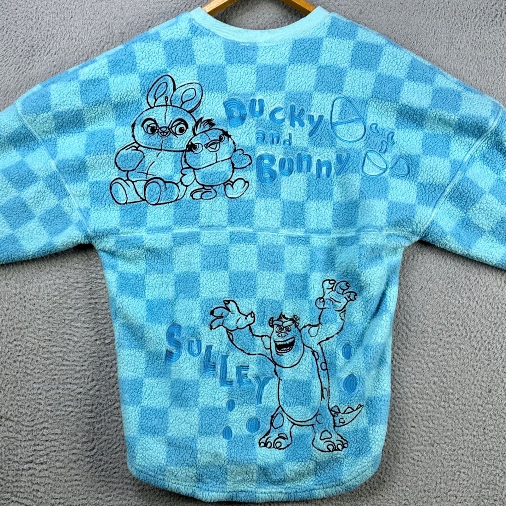 Disney Disney Spirit Jersey Sweatshirt Pullover Womens Small Blue Check Pixar Fuzzy Size S / US 4 / IT 40 - 2 Thumbnail