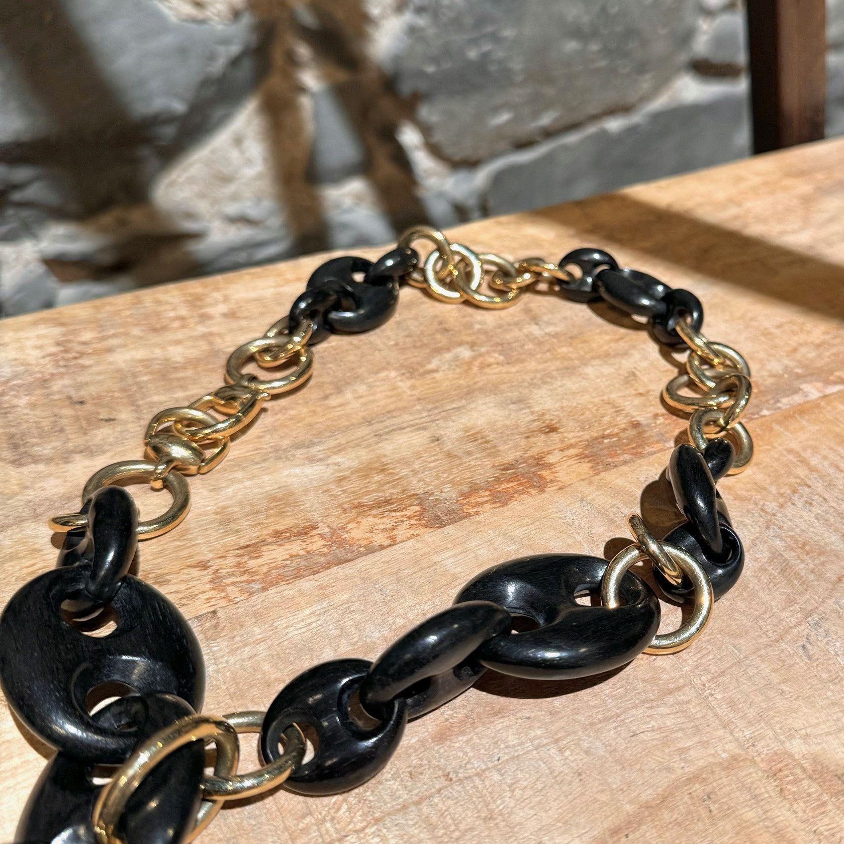 Gucci Gucci Vintage 18k Gold Wood Marina Link Chain Necklace Size ONE SIZE - 7 Thumbnail