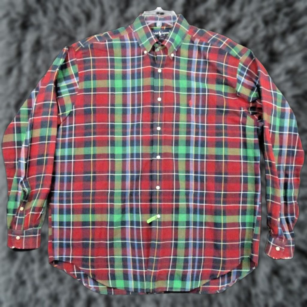 Ralph Lauren Ralph Lauren Shirt XL Mens Button-Up Plaid Red Polo Blaire Long Sleeve Size US XL / EU 56 / 4 - 1 Thumbnail