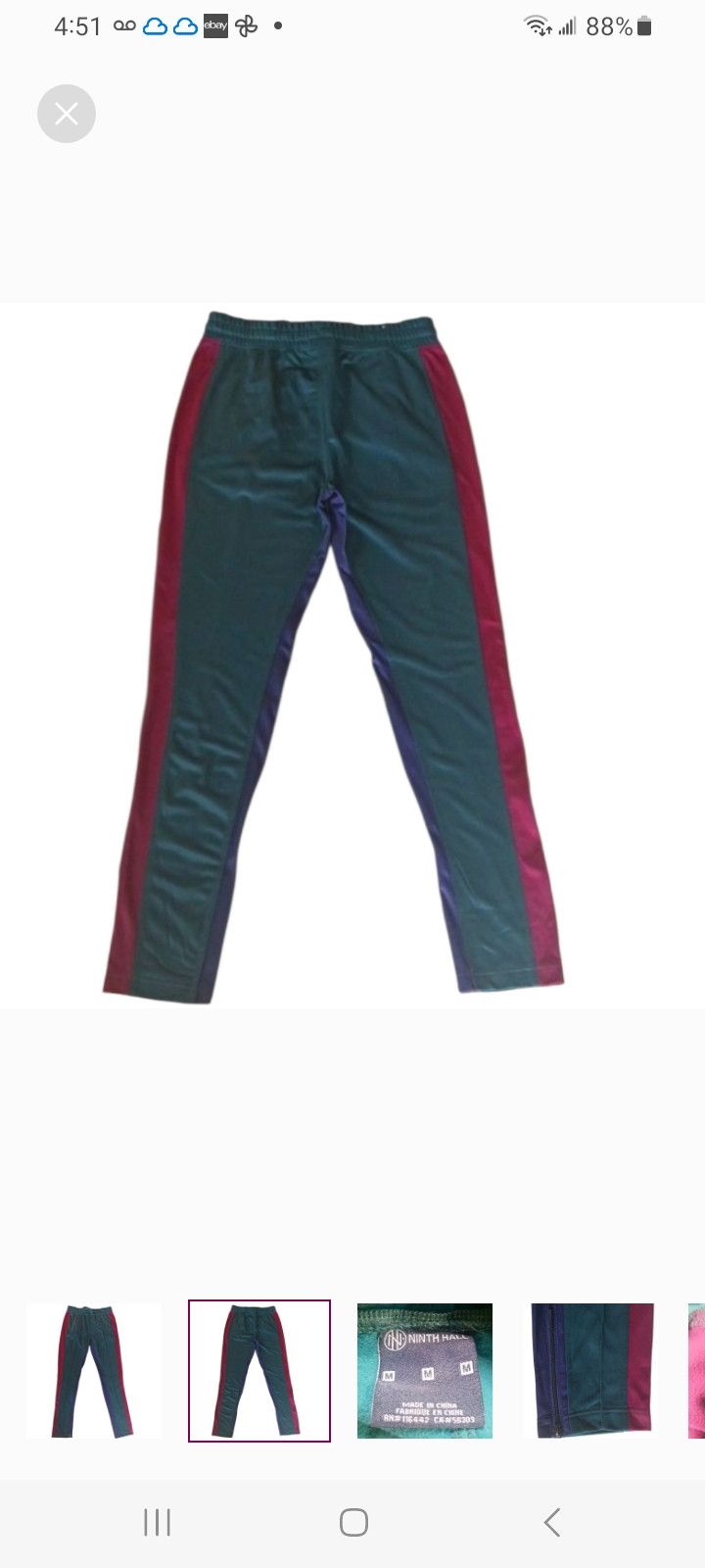 Ninth Hall NINTH HALL Green Multi Track Pants Size US 33 - 2 Thumbnail