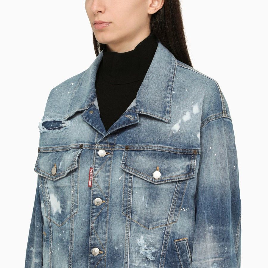 Dsquared2 o1d2blof0824 Denim Jackets in Blue Size M / US 6-8 / IT 42-44 - 4 Thumbnail