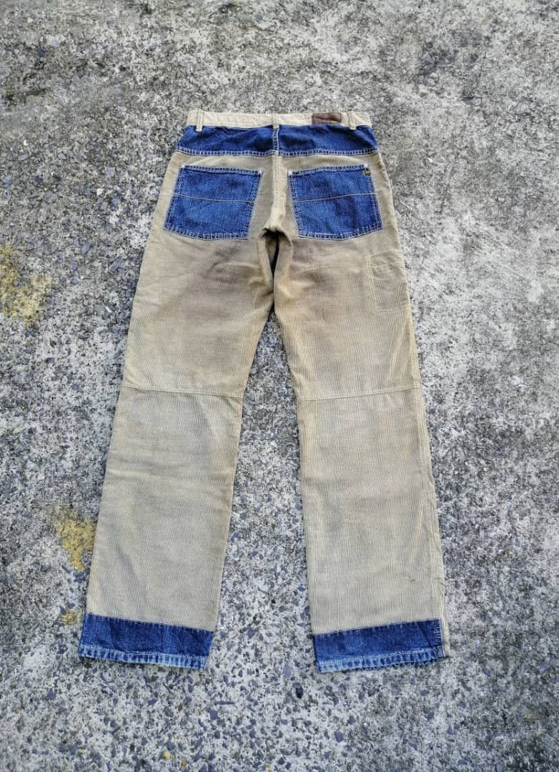 Designer Cordon Corduroy Denim Double Knee Pants Size US 31 - 3 Thumbnail