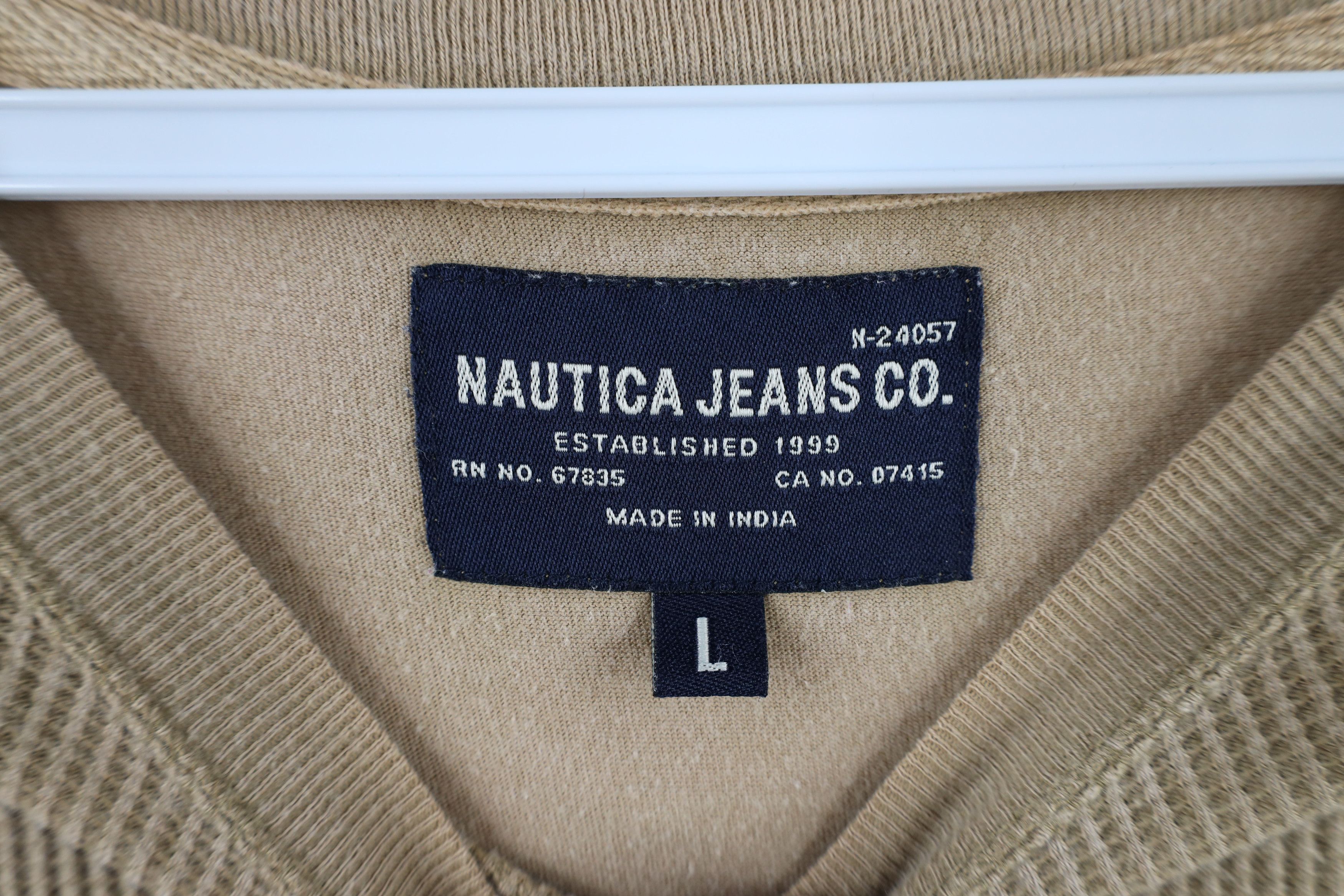 Nautica × Vintage Vintage Nautica Patch Thermal Waffle Knit T-Shirt Beige Size US L / EU 52-54 / 3 - 6 Thumbnail