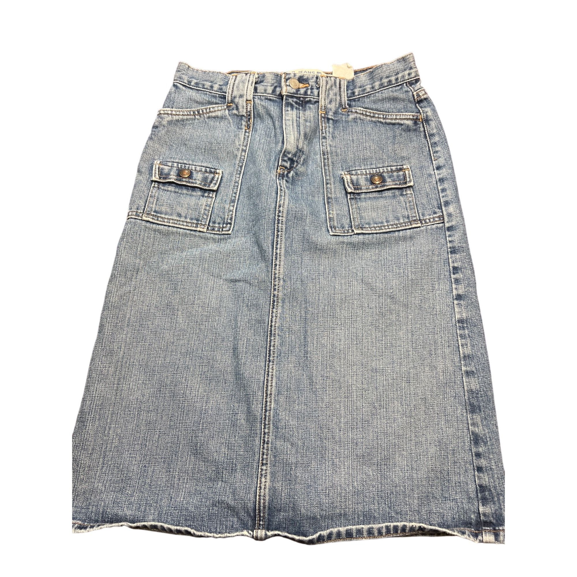 Gap Gap Jeans Denim Jean Skirt Flap Pockets Back Slit Modest Kne Size 30" / US 8 / IT 44 - 1 Thumbnail