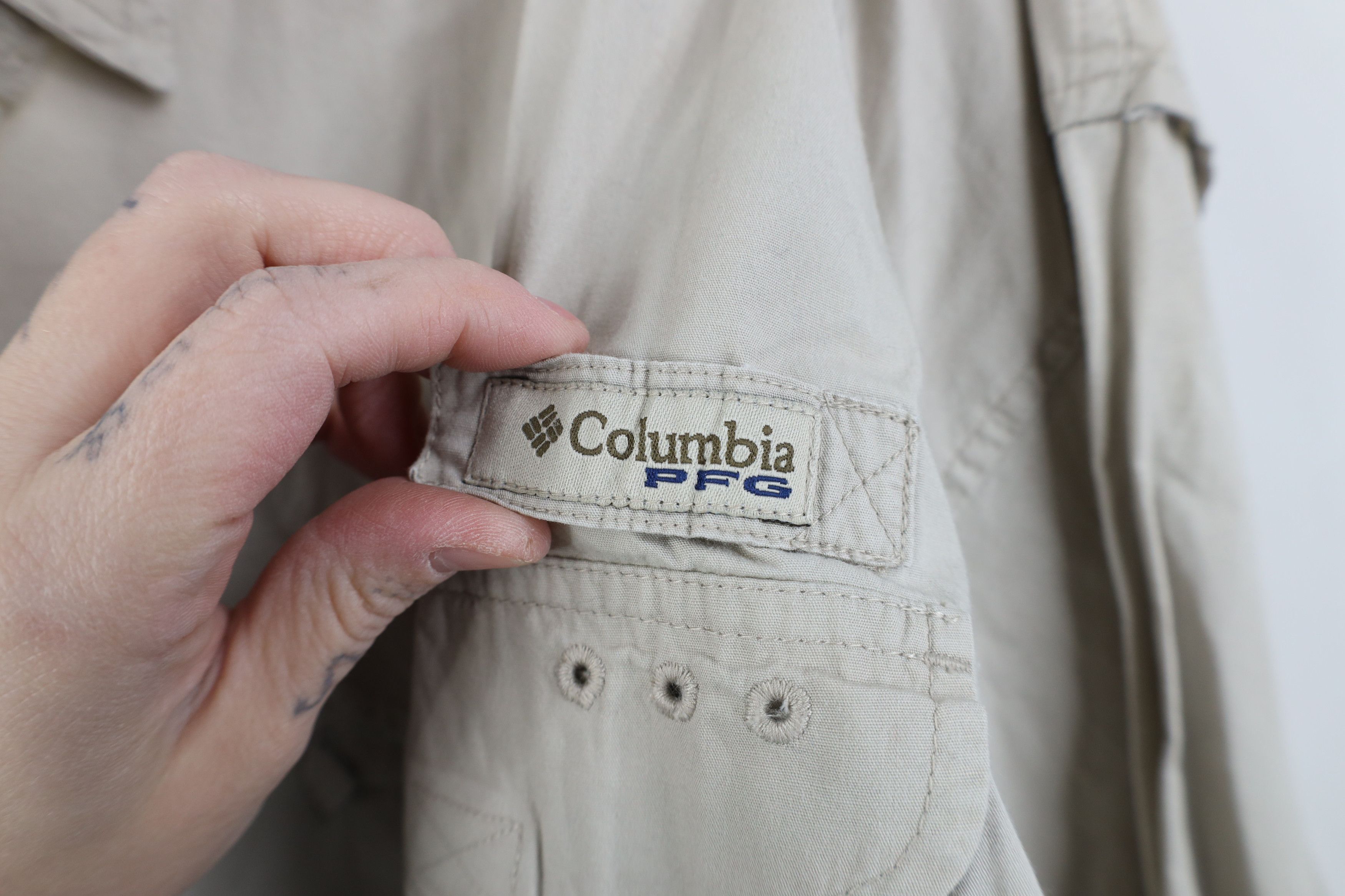 Columbia Columbia PFG Spell Vented Collared Button Shirt Beige Tan Size US XXL / EU 58 / 5 - 4 Thumbnail