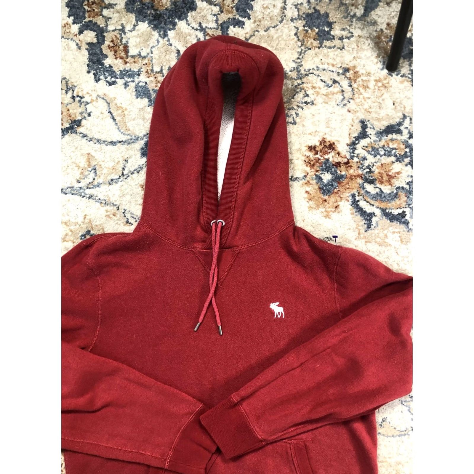 Abercrombie & Fitch Abercrombie & Fitch Hoodie Mens M Red Fleece Pullover Moose Logo Sweatshirt Sweatshirt Size US M / EU 48-50 / 2 - 2 Thumbnail