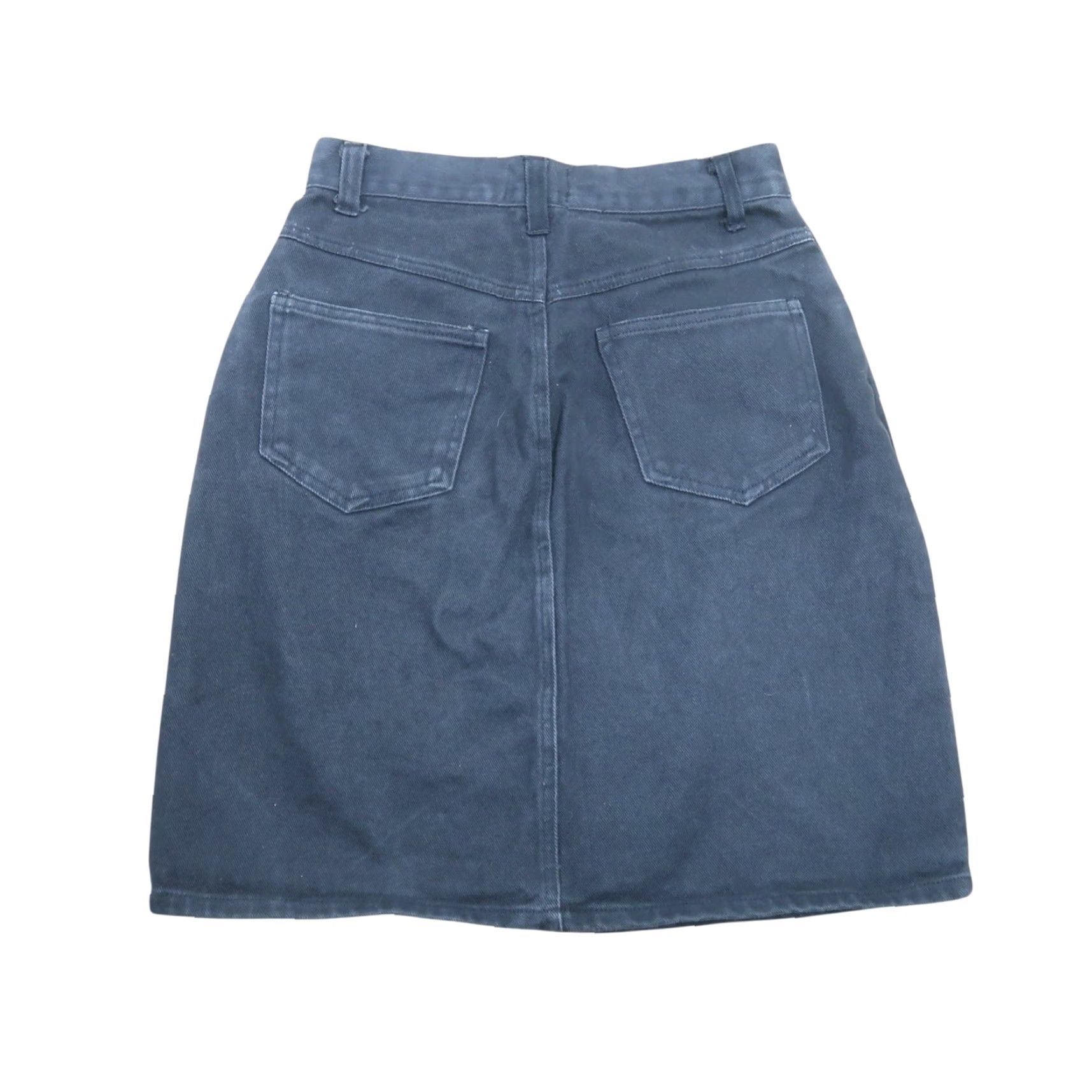 Vintage VINTAGE 90s Rev-Up black denim high rise jean mini skirt XS Women Short 25" 100% Cotton Short 80s 90s Skirt Girls Women Size 26" / US 2 / IT 38 - 3 Thumbnail