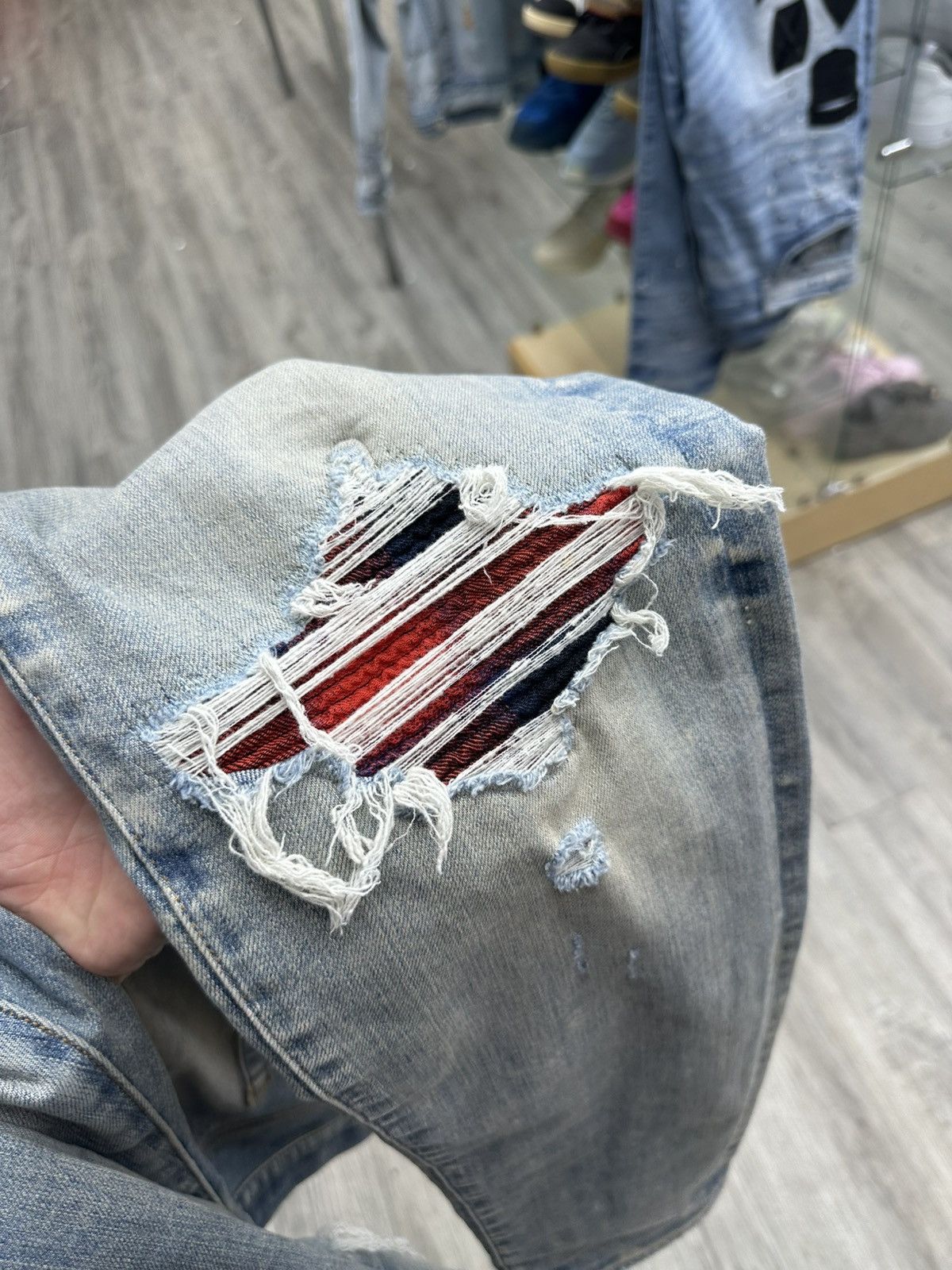 Amiri Amiri MX1 Plaid Distressed Jeans Size US 36 / EU 52 - 3 Thumbnail