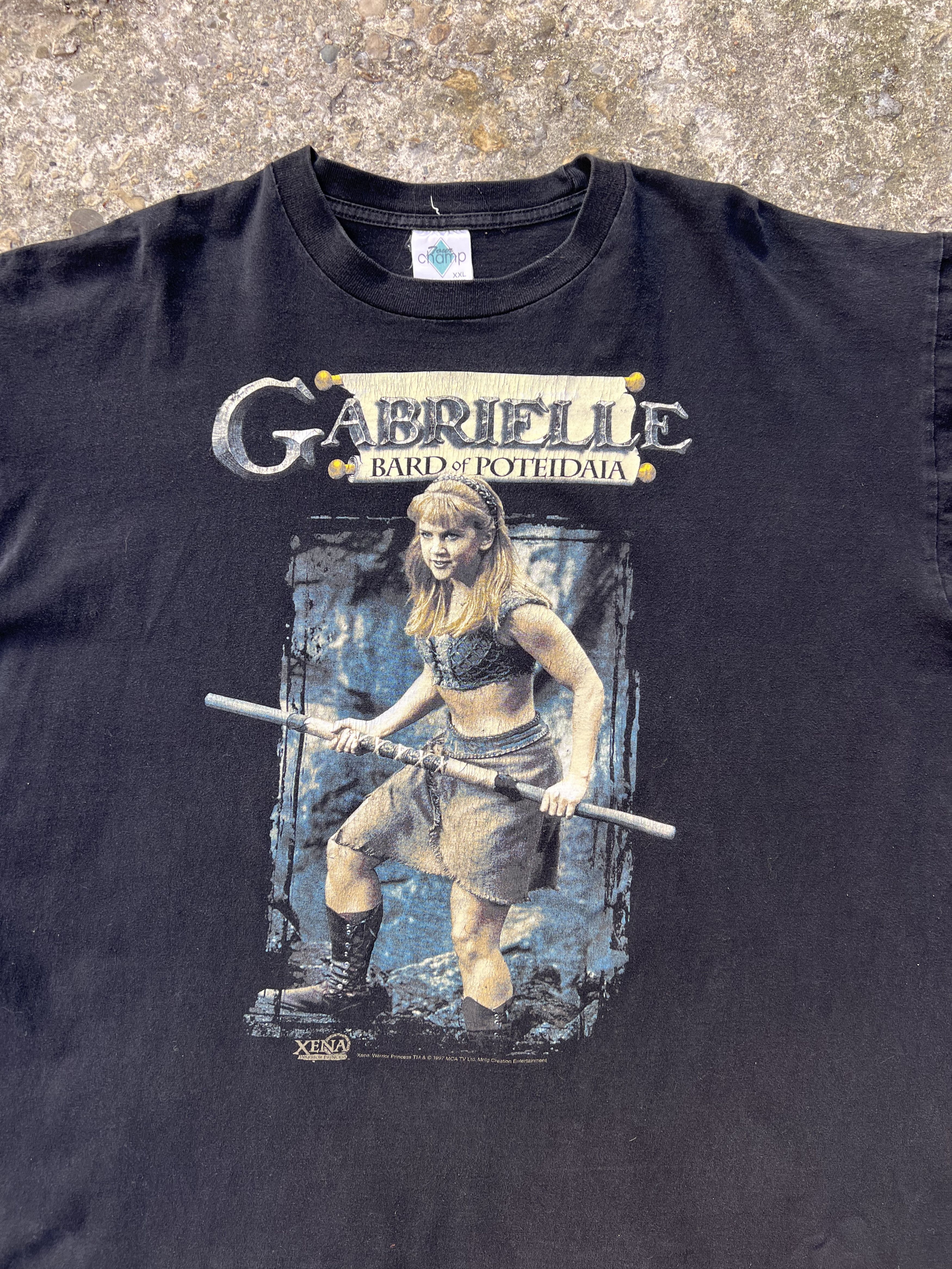 Vintage 97 Xena Princess Warrior Gabrielle Bard of Poteidaia T-Shirt Size US XXL / EU 58 / 5 - 2 Thumbnail