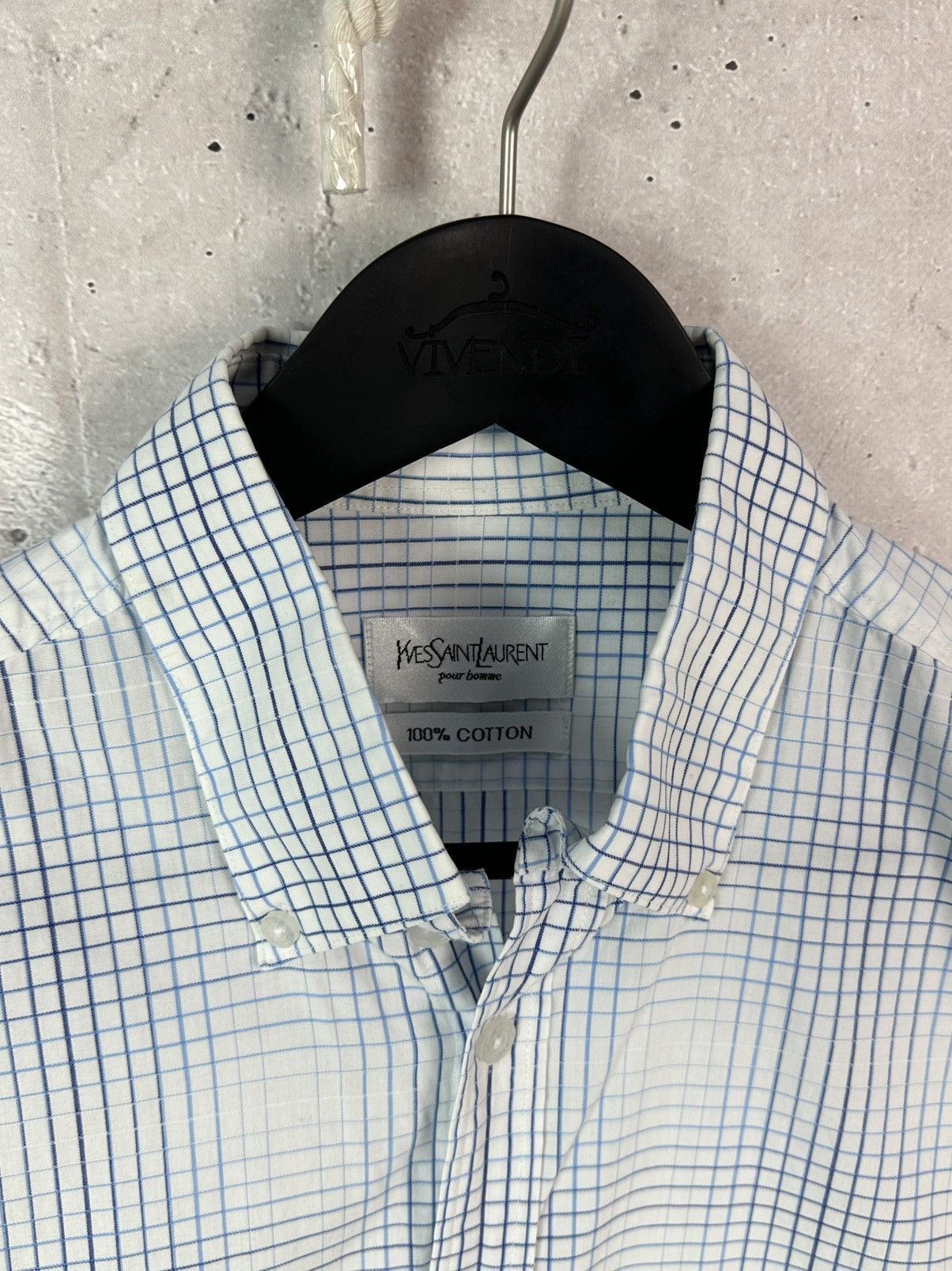 Yves Saint Laurent YSL Yves Saint Laurent Vintage Check Short Sleeve Shirt Size US M / EU 48-50 / 2 - 5 Thumbnail