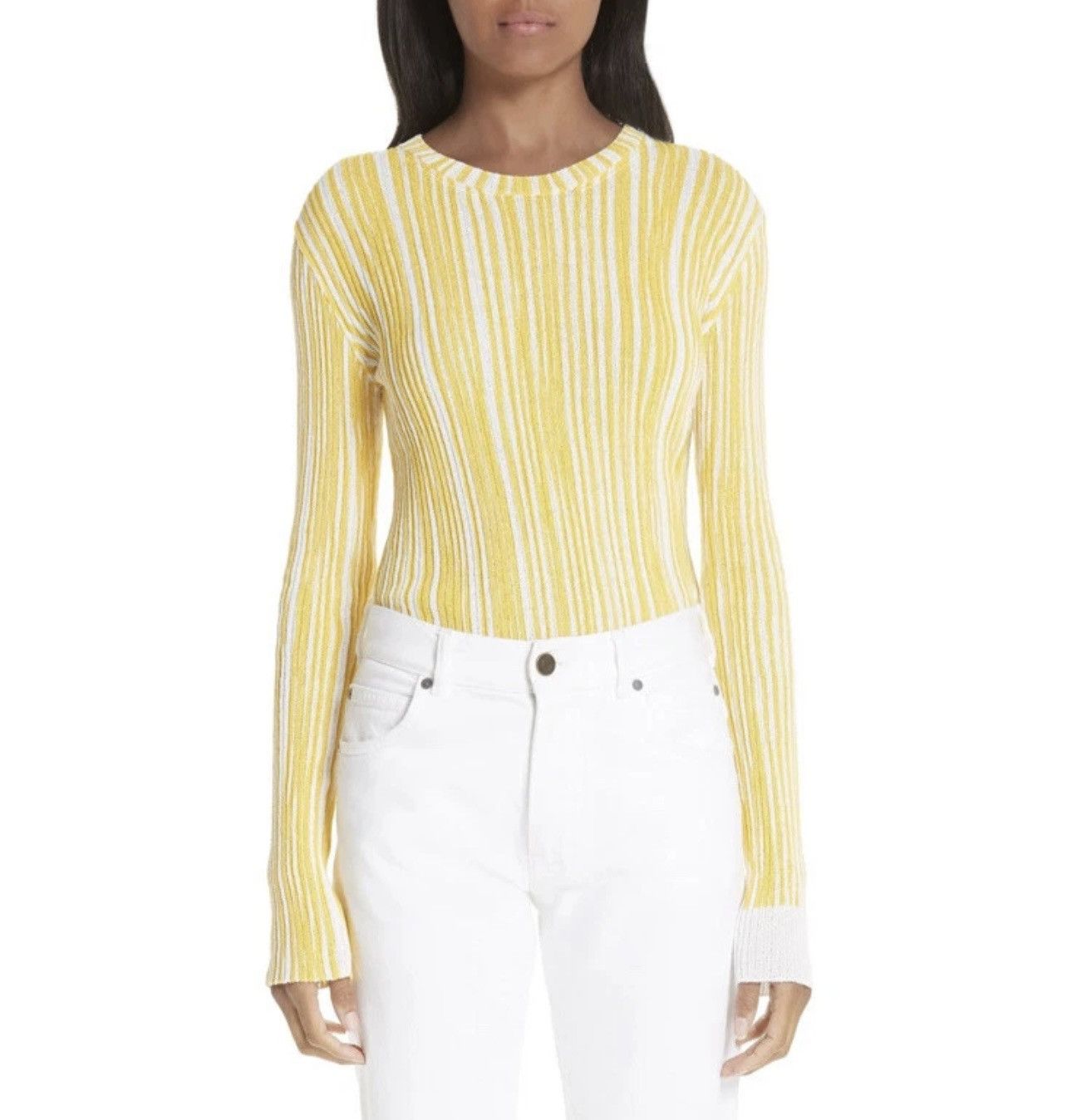 Calvin Klein 205W39NYC Calvin Klein 205W39NYC Stripe Rib Knit Sweater, XS Size XS / US 0-2 / IT 36-38 - 1 Thumbnail